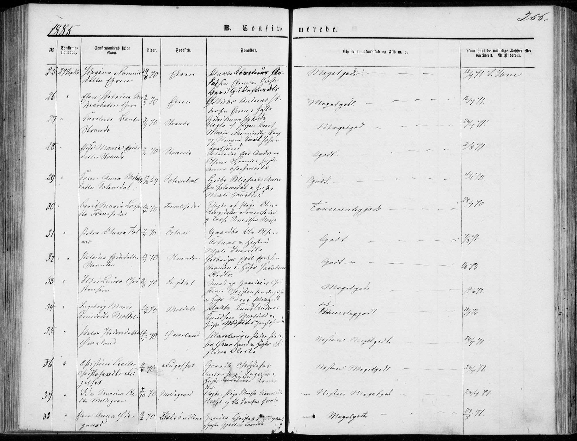 Ministerialprotokoller, klokkerbøker og fødselsregistre - Møre og Romsdal, AV/SAT-A-1454/555/L0655: Ministerialbok nr. 555A05, 1869-1886, s. 266