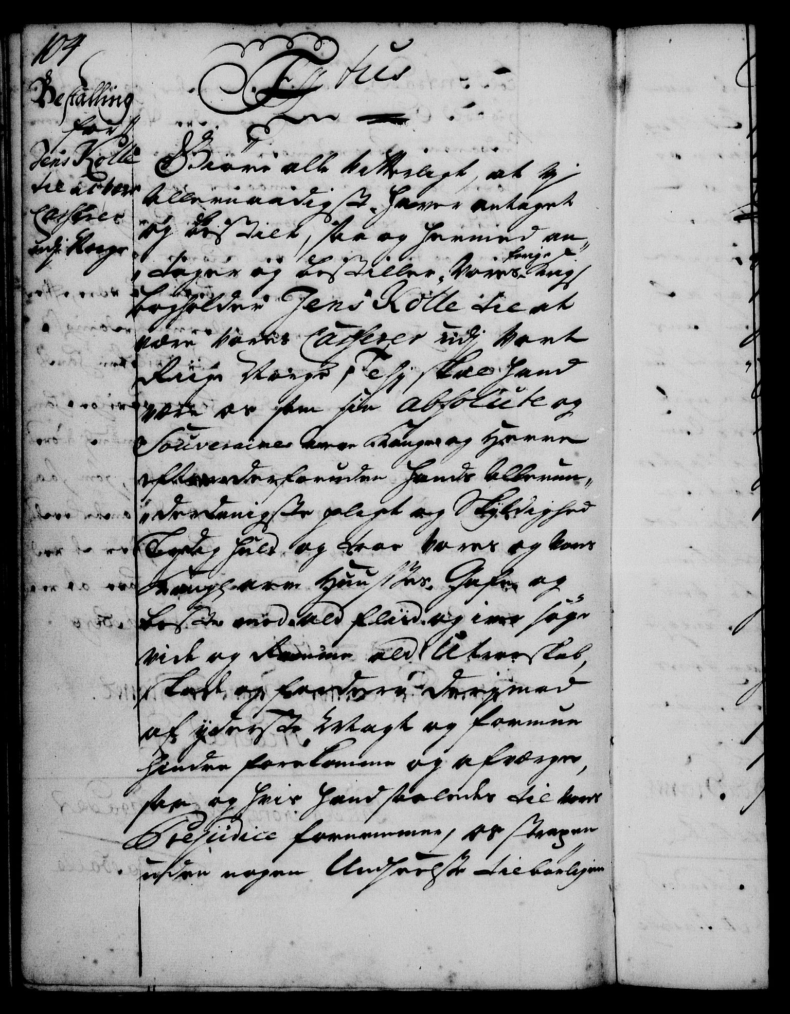 Rentekammeret, Kammerkanselliet, RA/EA-3111/G/Gg/Gge/L0001: Norsk bestallingsprotokoll med register (merket RK 53.25), 1720-1730, s. 104