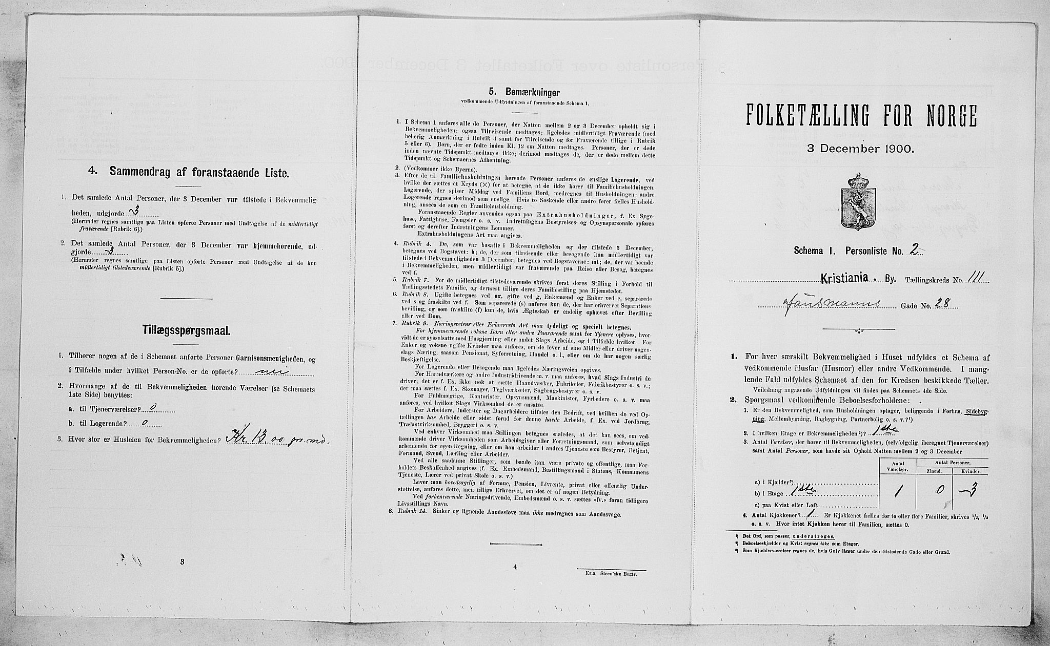 SAO, Folketelling 1900 for 0301 Kristiania kjøpstad, 1900, s. 33389