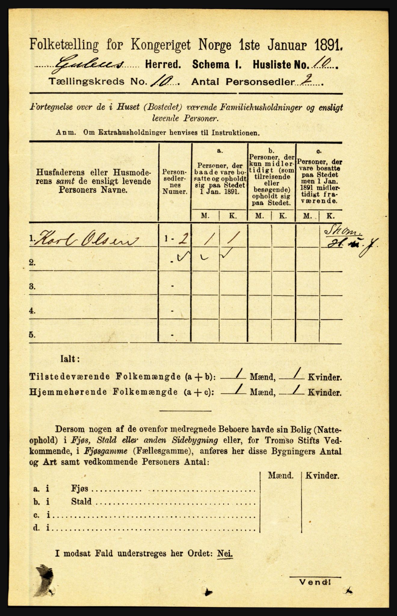 RA, Folketelling 1891 for 1411 Gulen herred, 1891, s. 3267