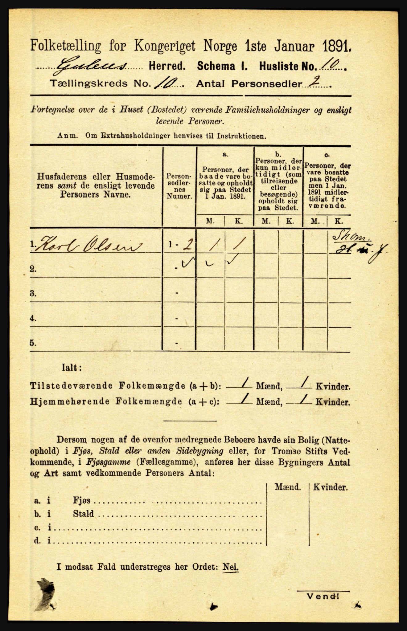 RA, Folketelling 1891 for 1411 Gulen herred, 1891, s. 3267