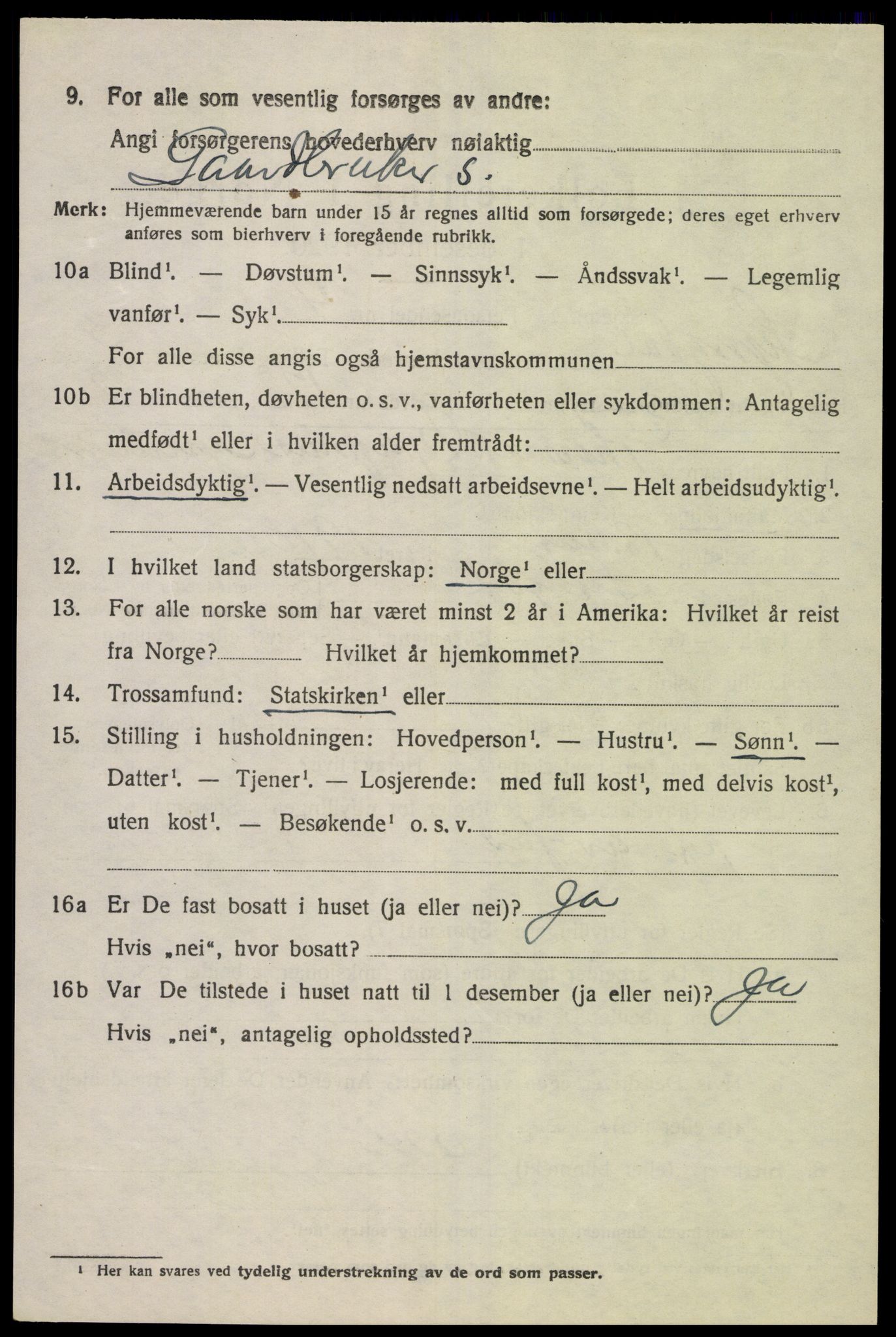 SAK, Folketelling 1920 for 1032 Lyngdal herred, 1920, s. 2314