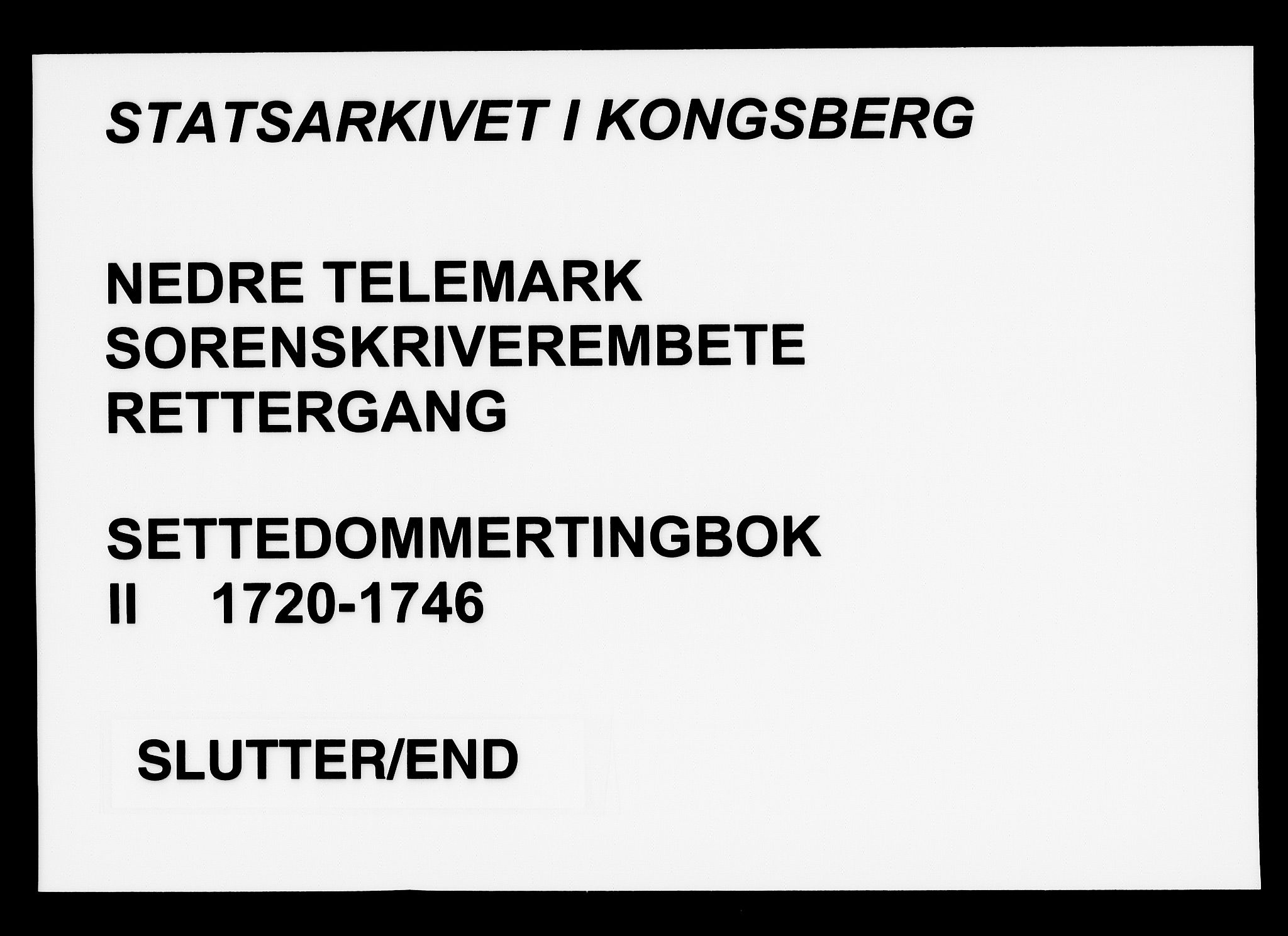 Nedre Telemark sorenskriveri, SAKO/A-135/F/Fb/L0002: Settedomtingbok, 1720-1746