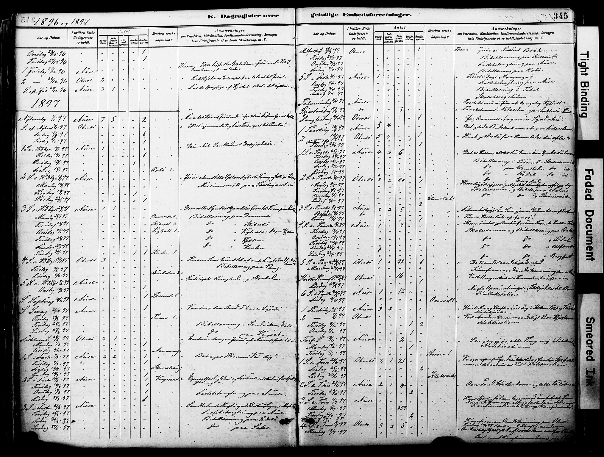 Ministerialprotokoller, klokkerbøker og fødselsregistre - Møre og Romsdal, SAT/A-1454/578/L0907: Ministerialbok nr. 578A06, 1887-1904, s. 345