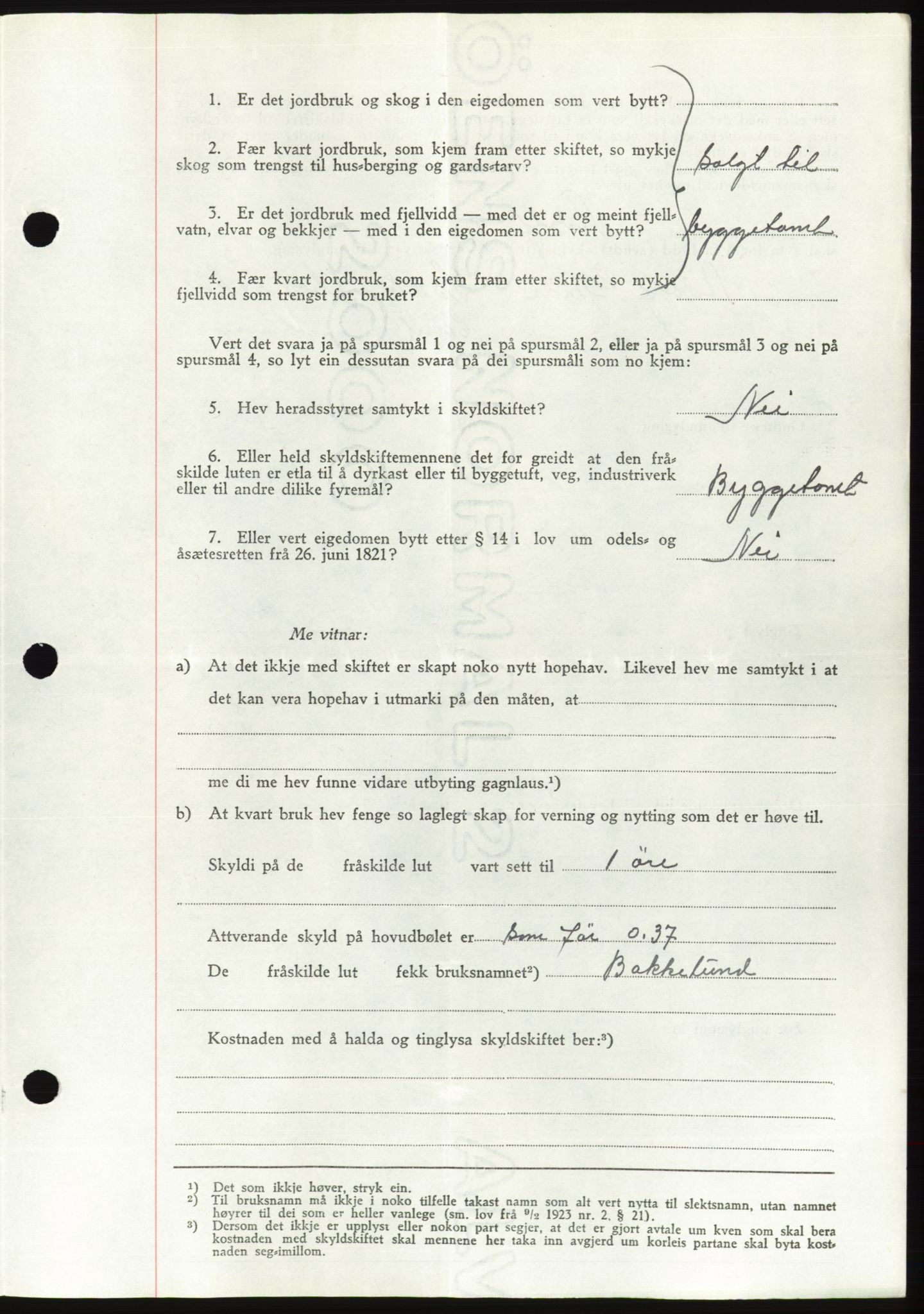 Søre Sunnmøre sorenskriveri, AV/SAT-A-4122/1/2/2C/L0078: Pantebok nr. 4A, 1946-1946, Dagboknr: 807/1946