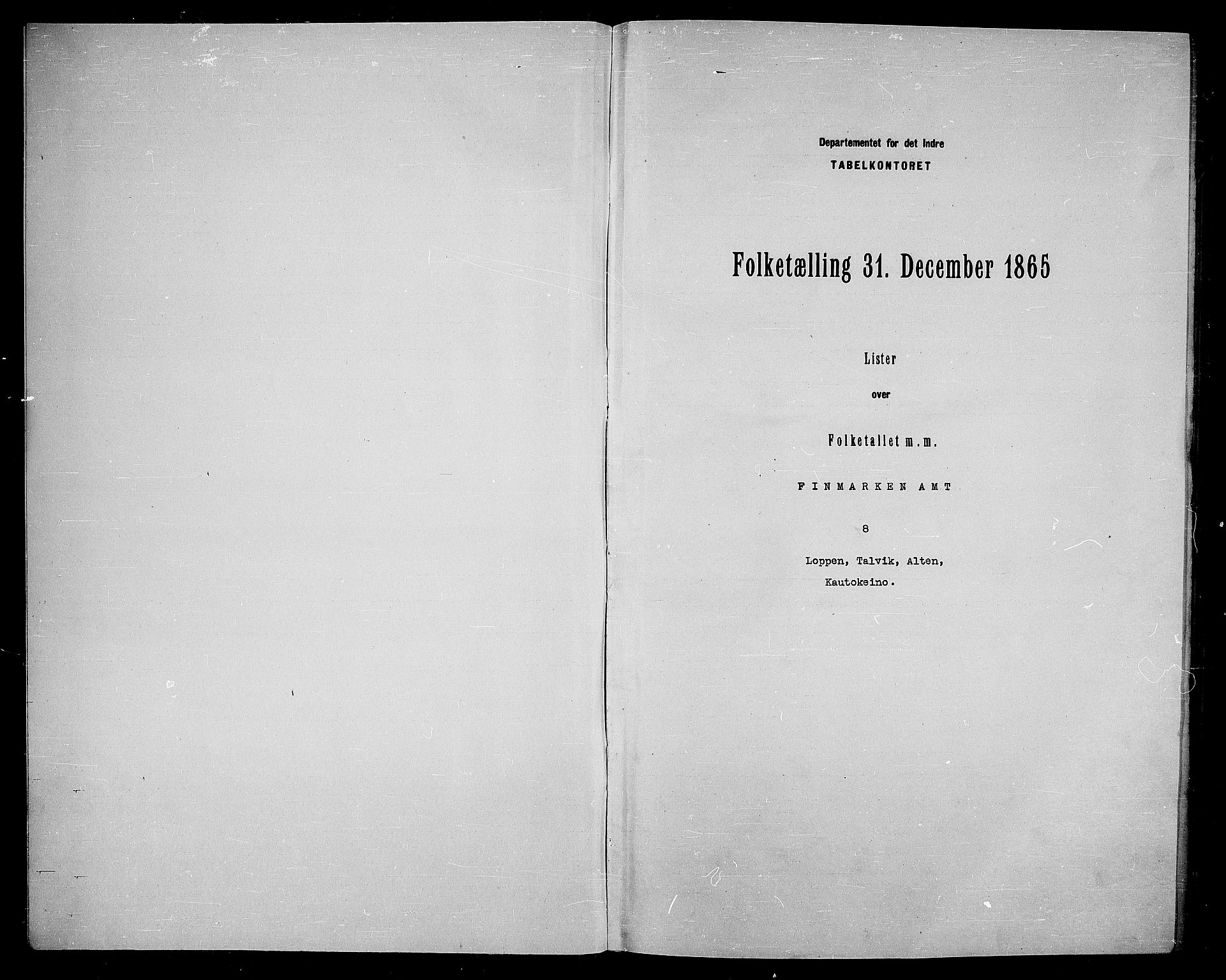 RA, Folketelling 1865 for 2014P Loppa prestegjeld, 1865, s. 3