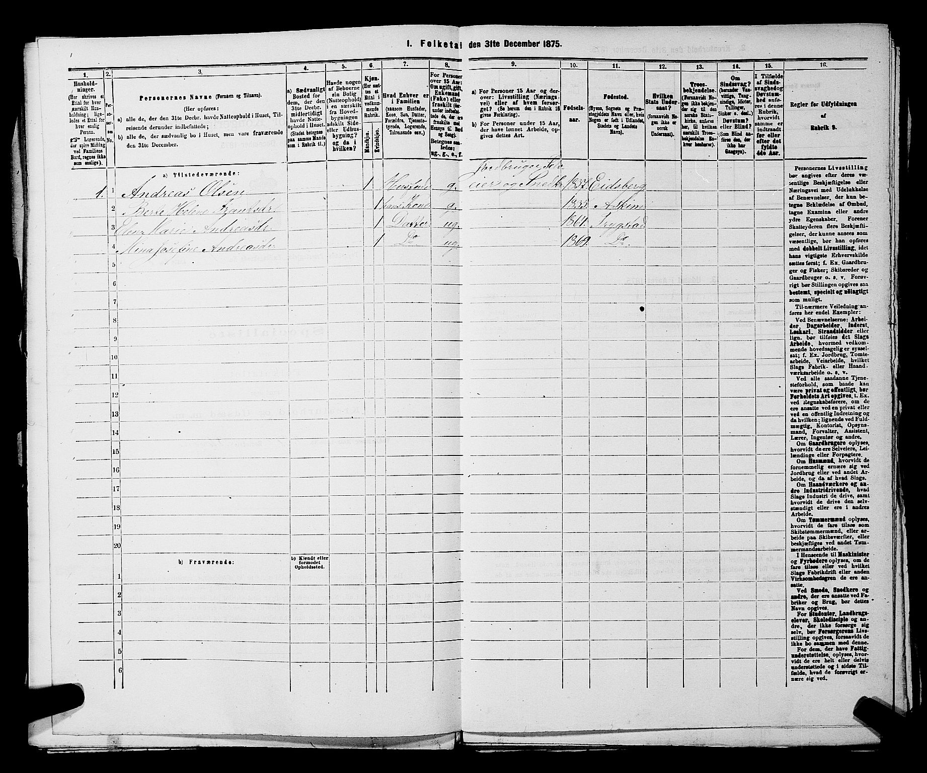 RA, Folketelling 1875 for 0122P Trøgstad prestegjeld, 1875, s. 60