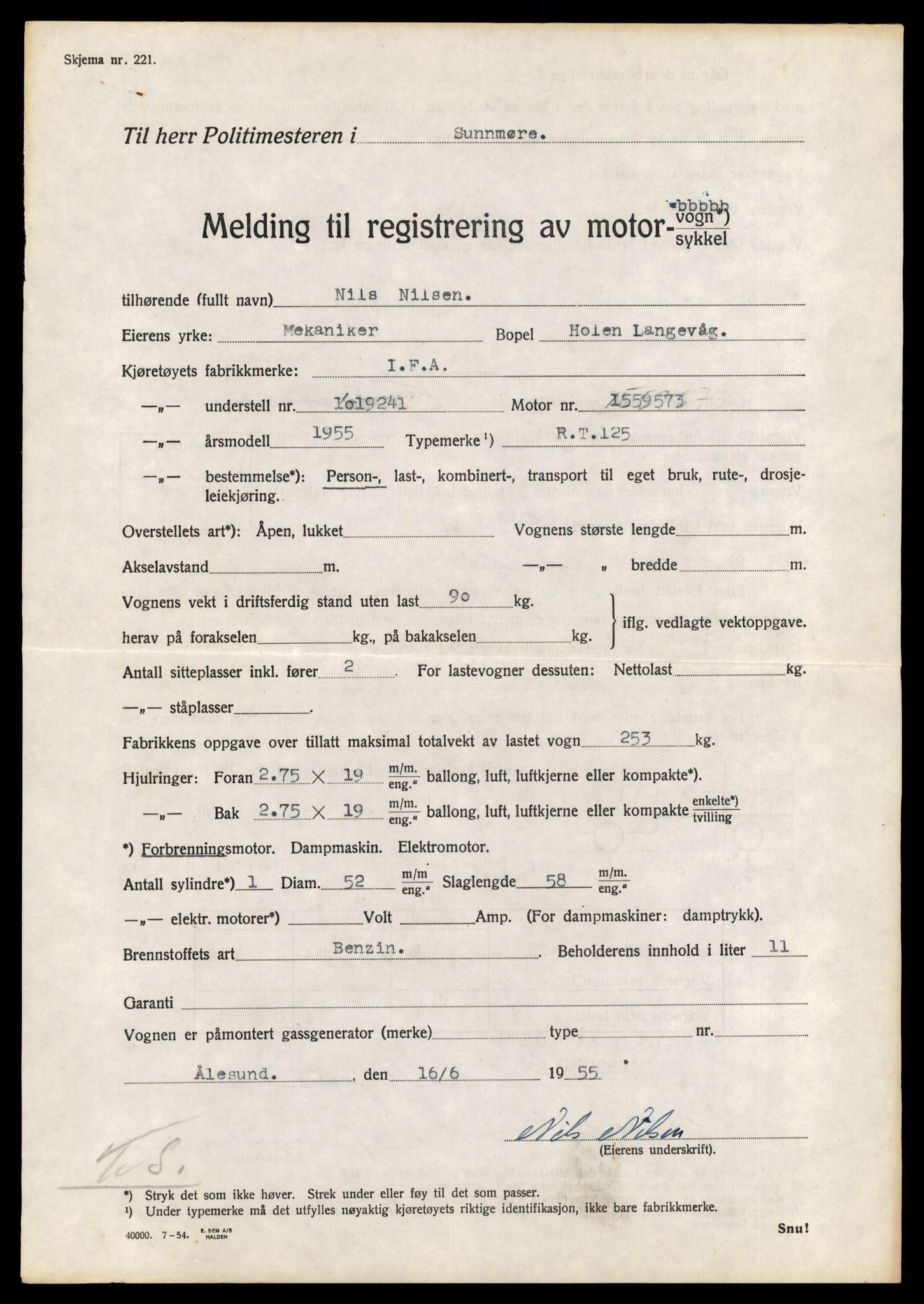 Møre og Romsdal vegkontor - Ålesund trafikkstasjon, AV/SAT-A-4099/F/Fe/L0039: Registreringskort for kjøretøy T 13361 - T 13530, 1927-1998, s. 263