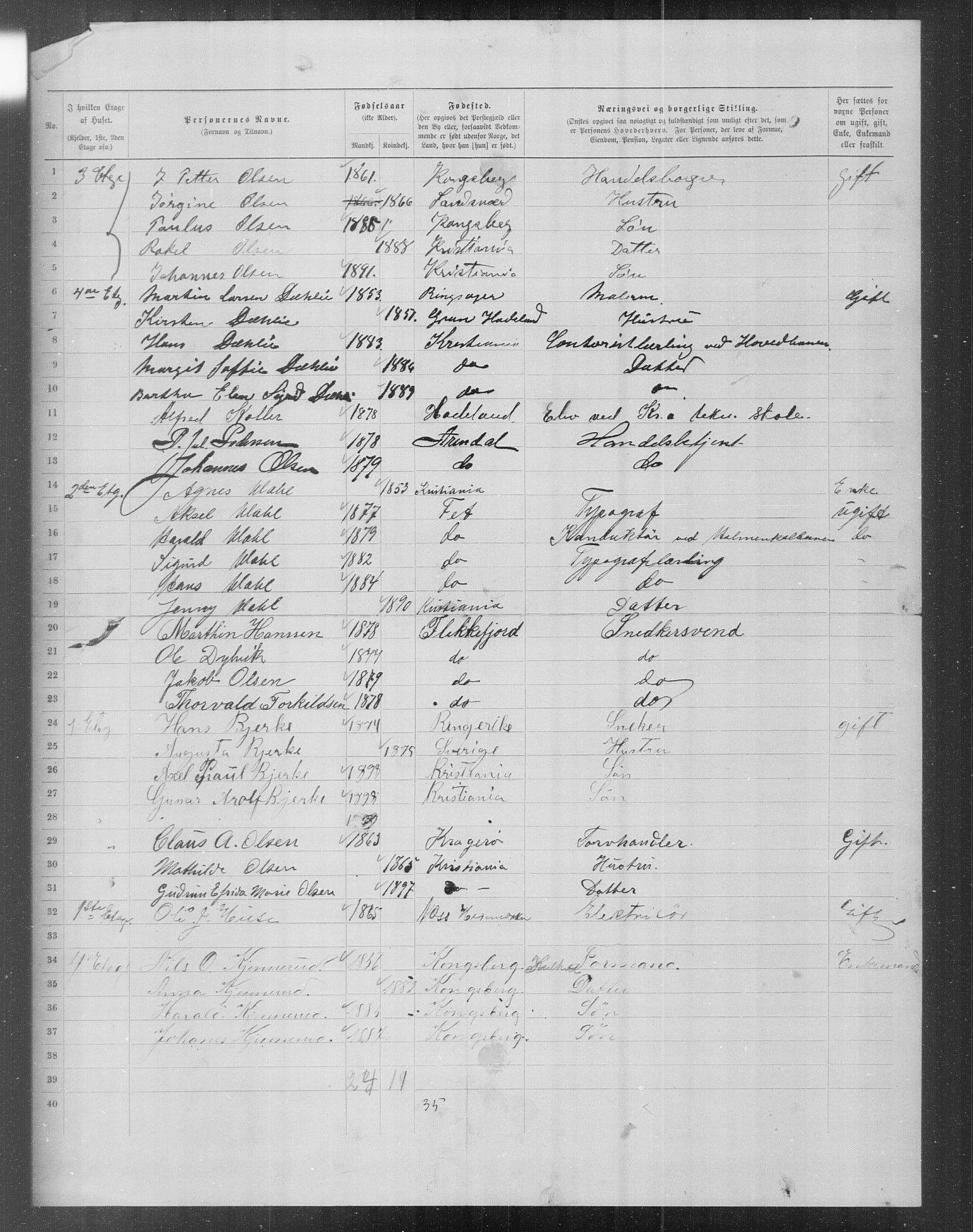 OBA, Kommunal folketelling 31.12.1899 for Kristiania kjøpstad, 1899, s. 16427