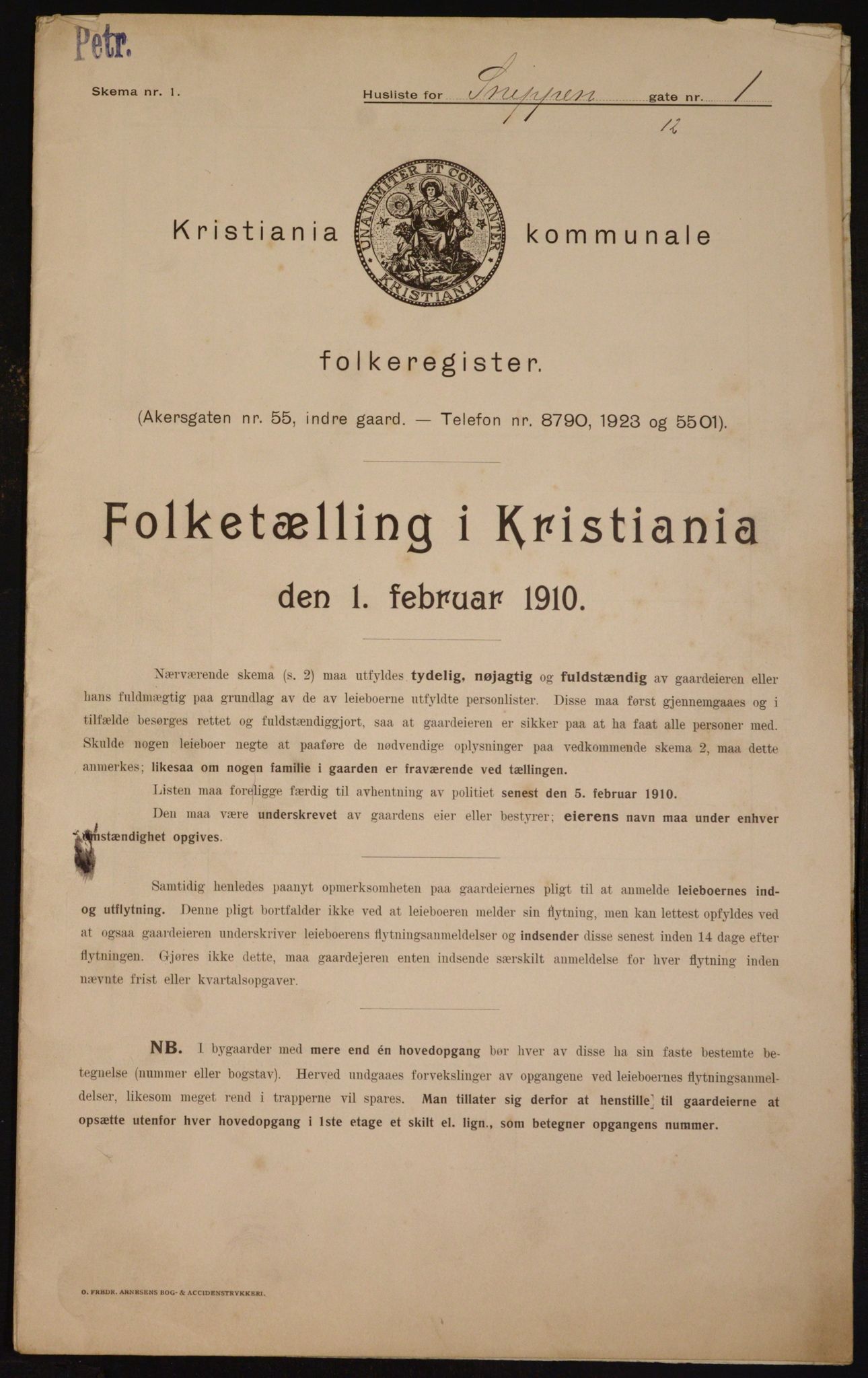 OBA, Kommunal folketelling 1.2.1910 for Kristiania, 1910, s. 93380