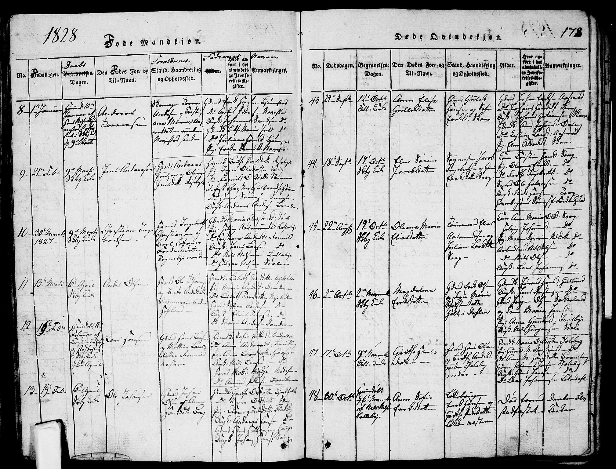 Skjeberg prestekontor Kirkebøker, AV/SAO-A-10923/G/Ga/L0001: Klokkerbok nr. I 1, 1815-1830, s. 178