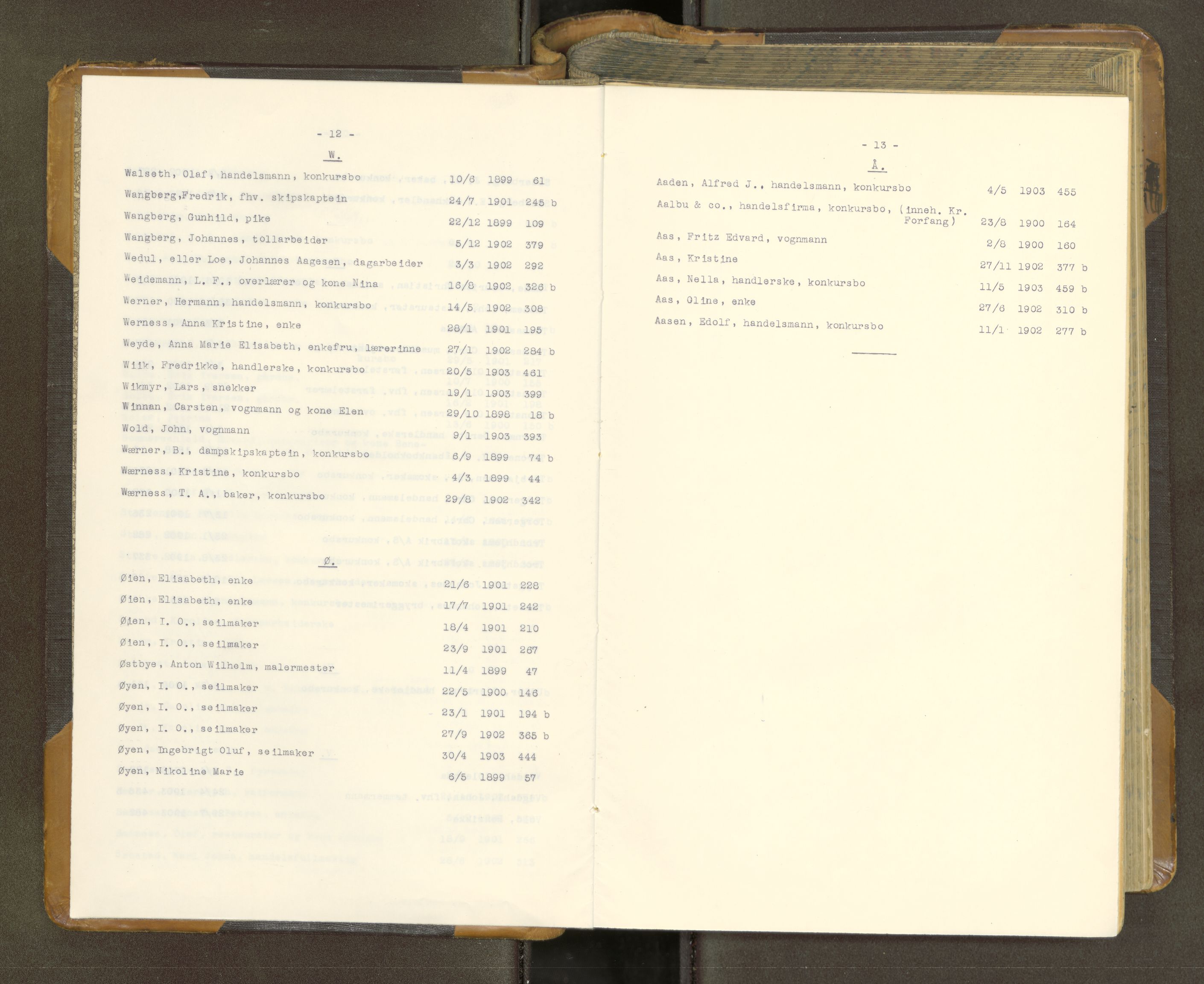 Trondheim byfogd, AV/SAT-A-0003/1/3/3A/L0037: Skifteutlodningsprotokoll - 9/7-29/7. (m/ register) U, 1898-1903