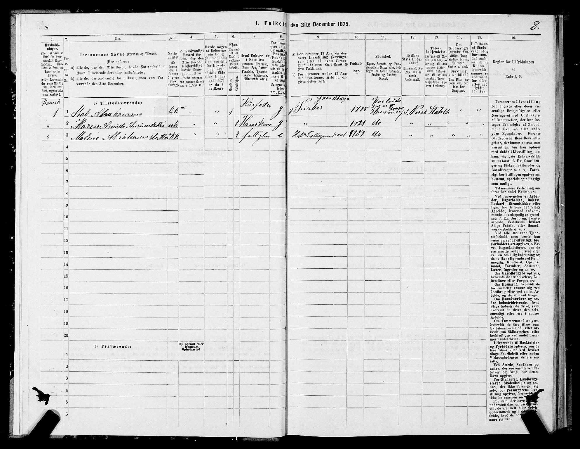 SATØ, Folketelling 1875 for 2016L Hammerfest prestegjeld, Hammerfest landsokn og Kvalsund sokn, 1875, s. 2008