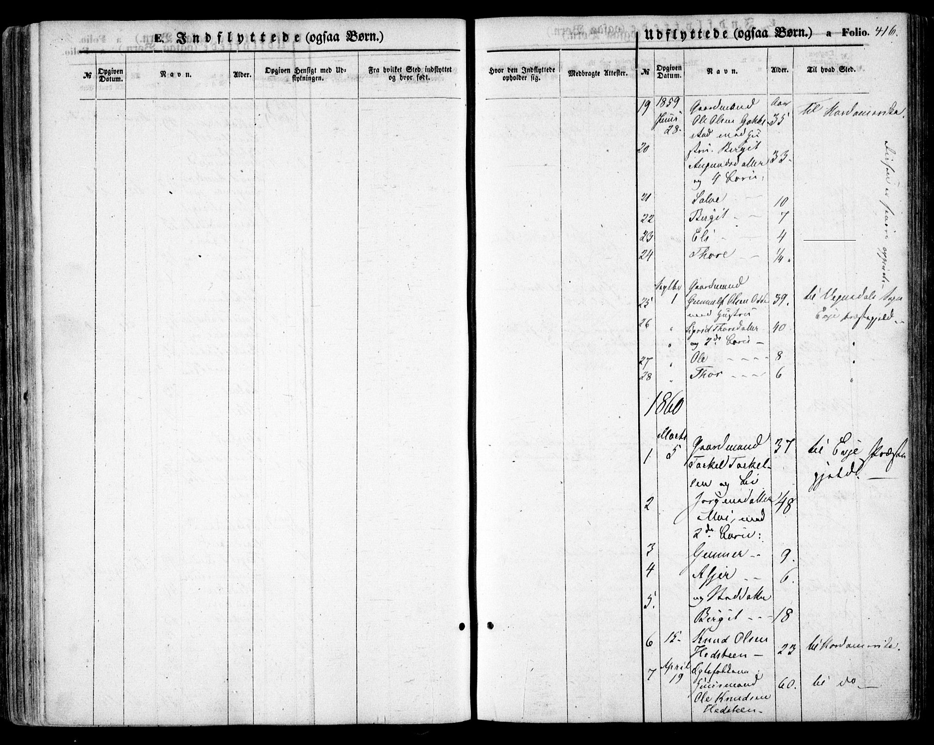 Bygland sokneprestkontor, AV/SAK-1111-0006/F/Fa/Fab/L0005: Ministerialbok nr. A 5, 1859-1873, s. 416