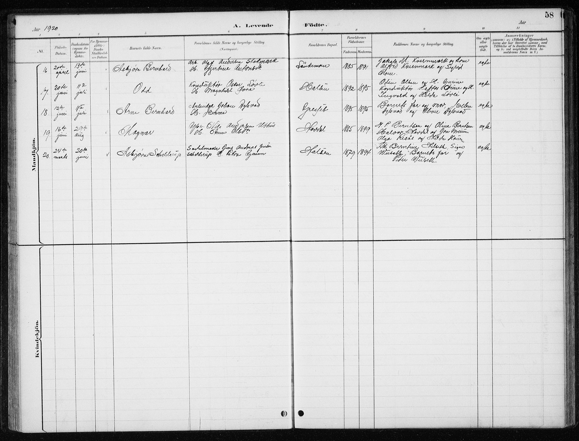 Ministerialprotokoller, klokkerbøker og fødselsregistre - Nord-Trøndelag, SAT/A-1458/710/L0096: Klokkerbok nr. 710C01, 1892-1925, s. 58
