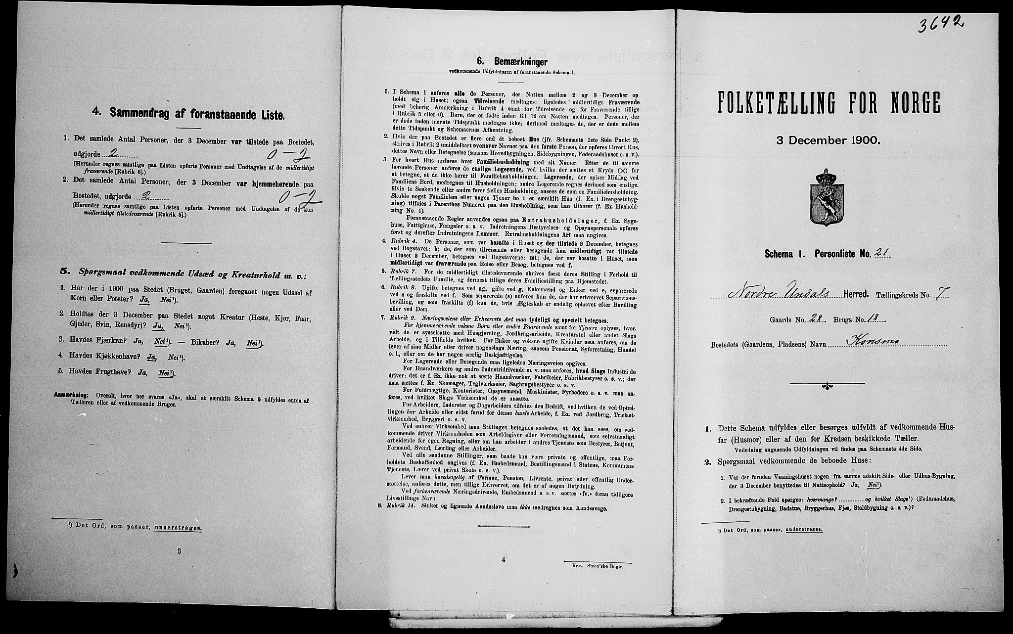 SAK, Folketelling 1900 for 1028 Nord-Audnedal herred, 1900, s. 653