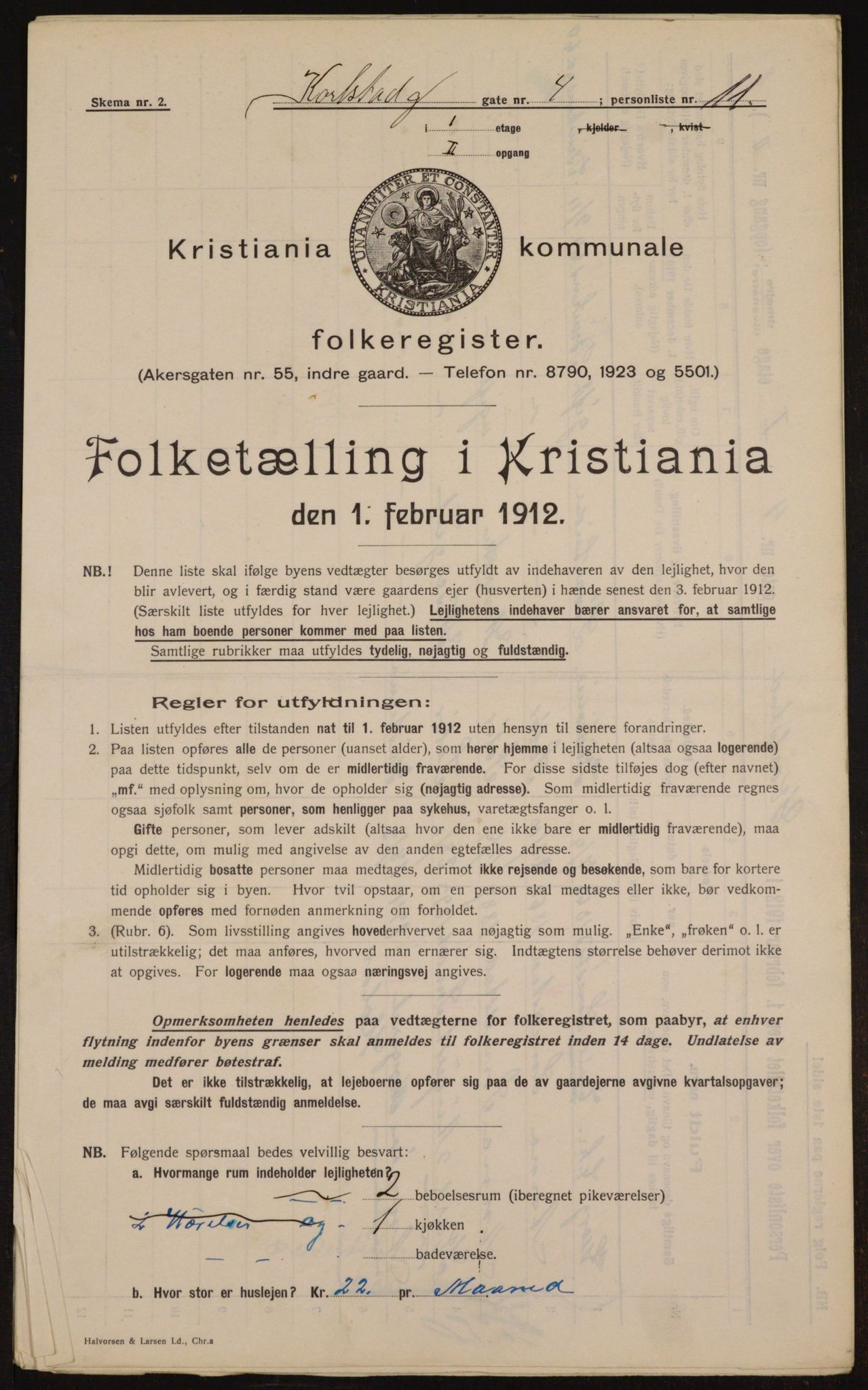 OBA, Kommunal folketelling 1.2.1912 for Kristiania, 1912, s. 49277