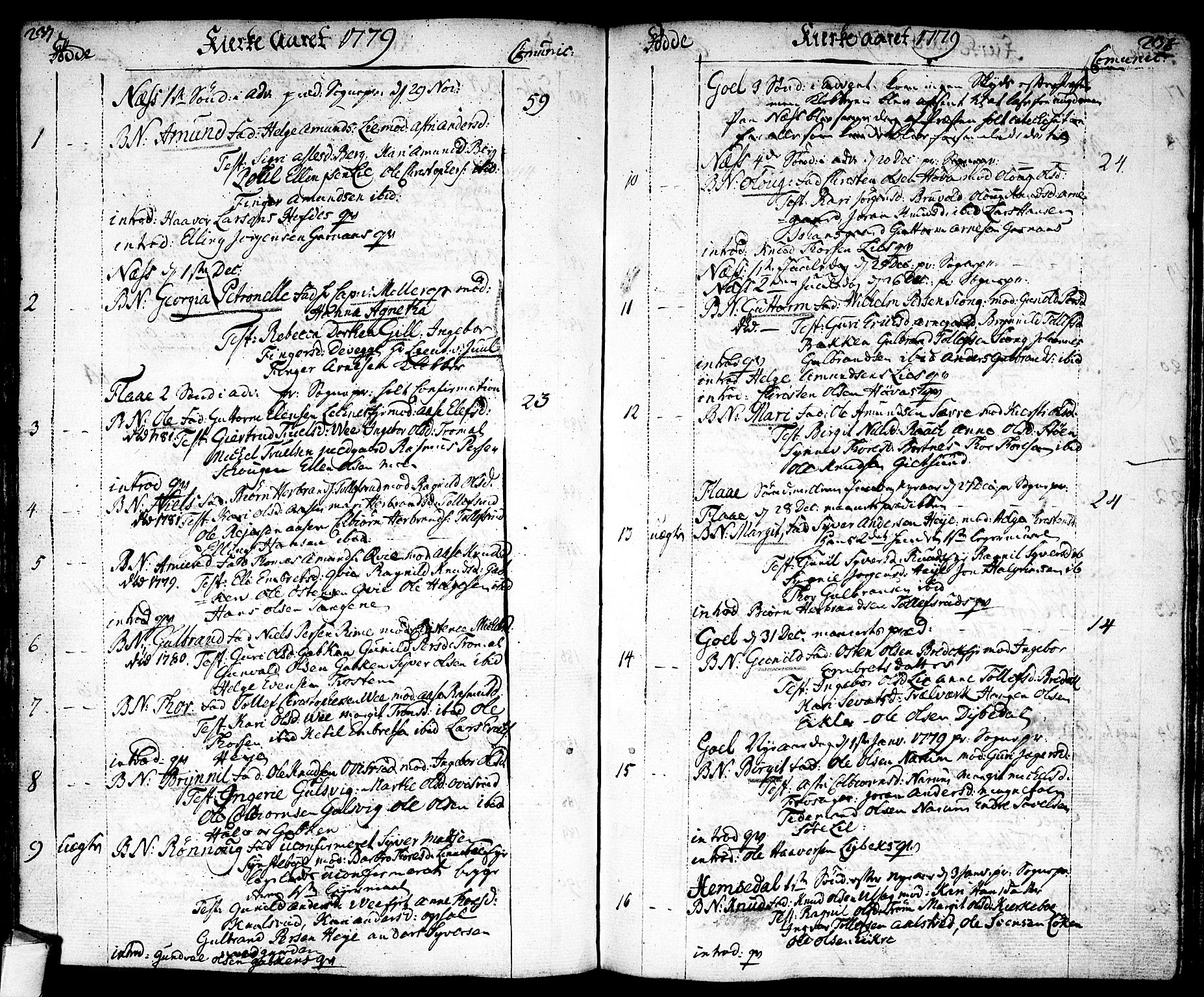 Nes kirkebøker, SAKO/A-236/F/Fa/L0004: Ministerialbok nr. 4, 1764-1786, s. 237-238