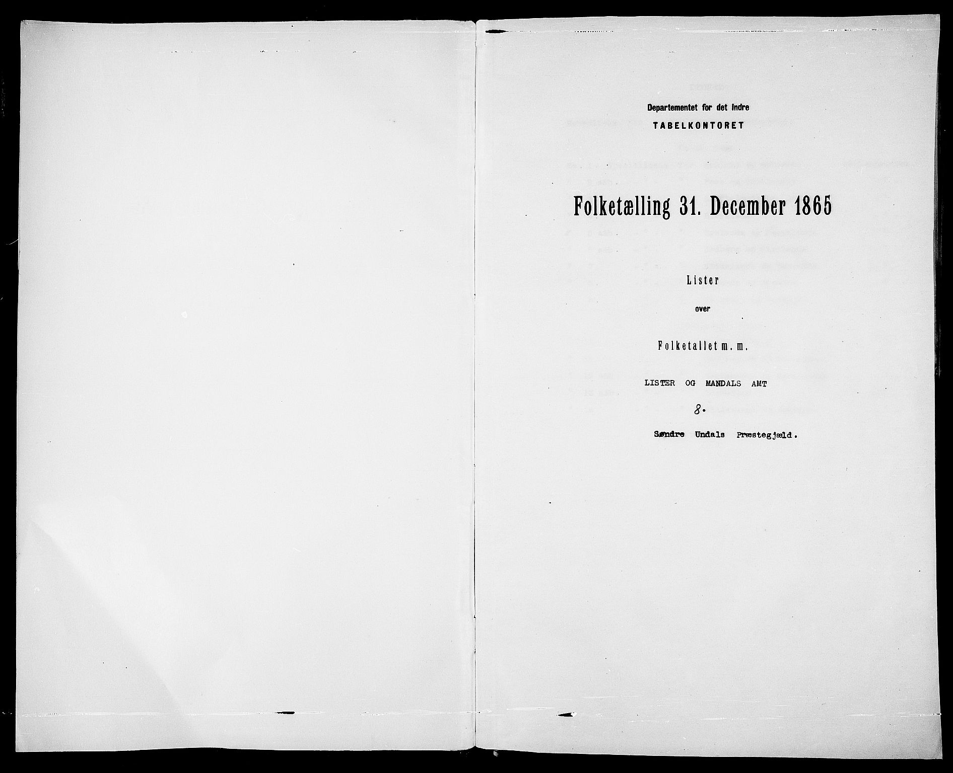 RA, Folketelling 1865 for 1029P Sør-Audnedal prestegjeld, 1865, s. 3