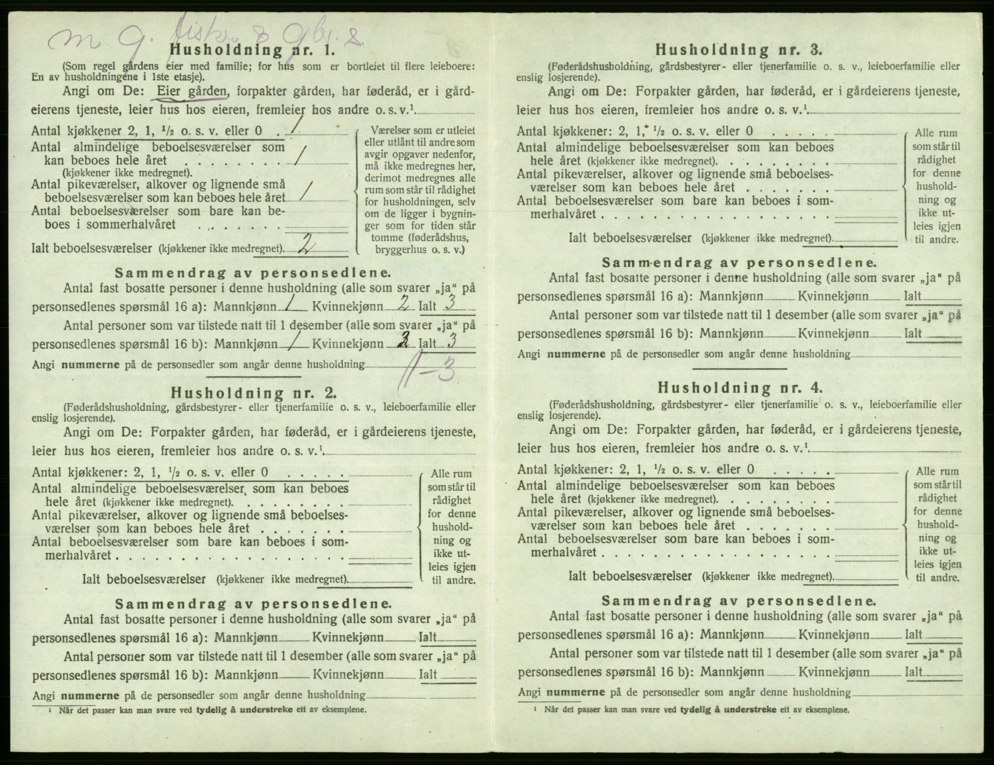 SAB, Folketelling 1920 for 1246 Fjell herred, 1920, s. 1459