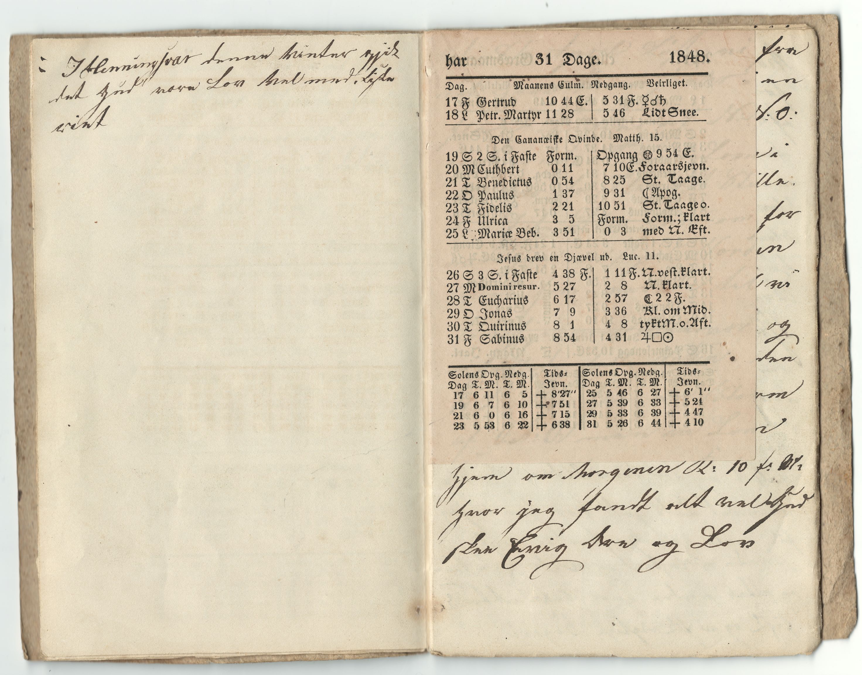 Nordvika gamle handelssted, HEMUD/001/A/L0003: Journal ført om bord i jekten Alberthine Ottoline, 1848