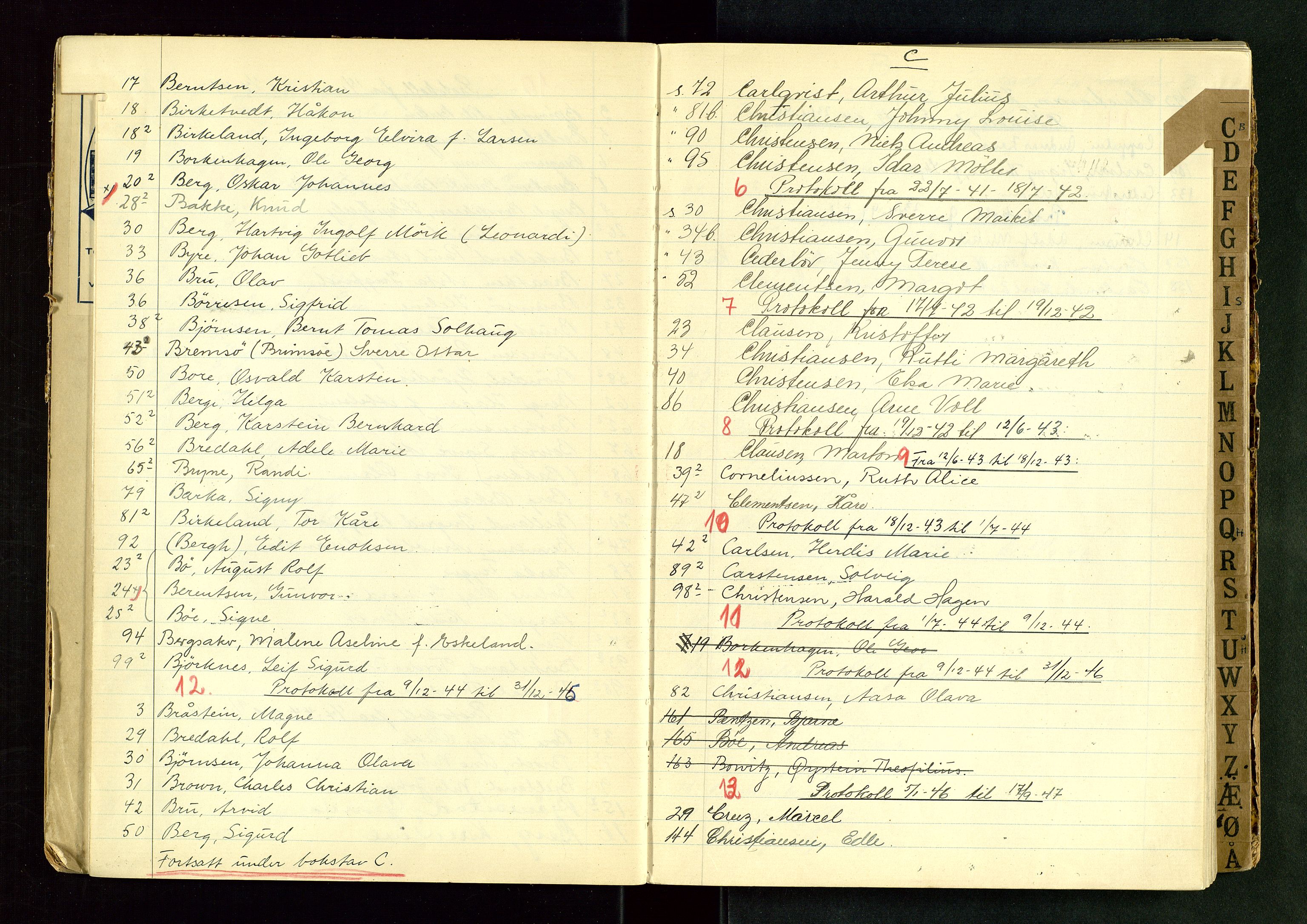 Stavanger byrett, AV/SAST-A-100455/001/6/62/62A/L0002: Vigselsregister, 1940-1950