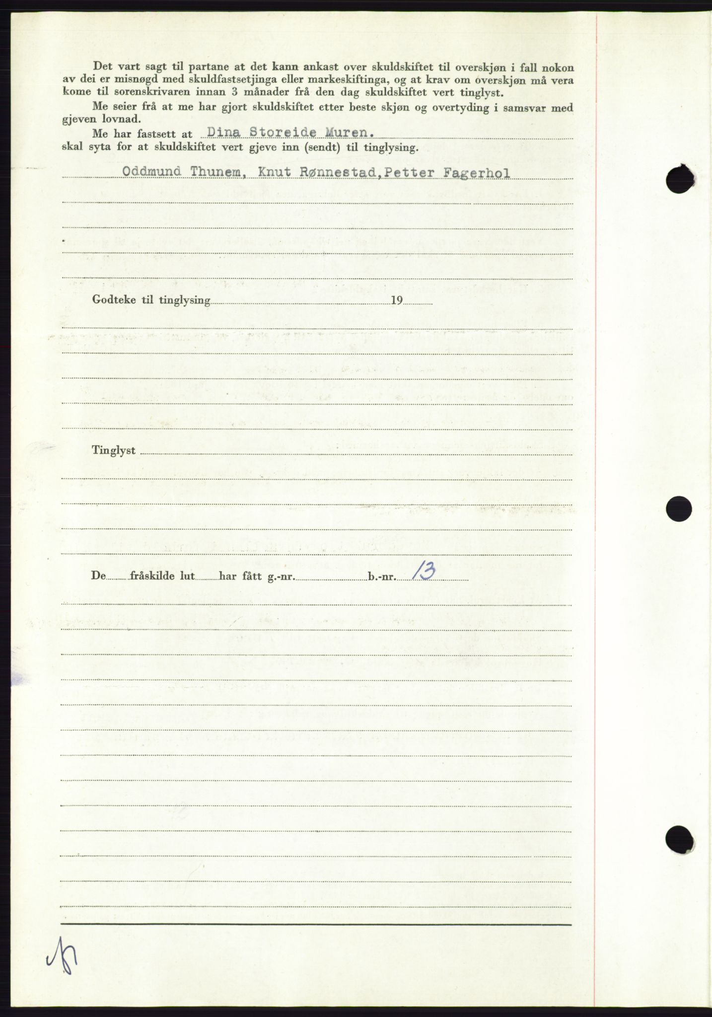 Søre Sunnmøre sorenskriveri, AV/SAT-A-4122/1/2/2C/L0100: Pantebok nr. 26A, 1954-1955, Dagboknr: 3418/1954