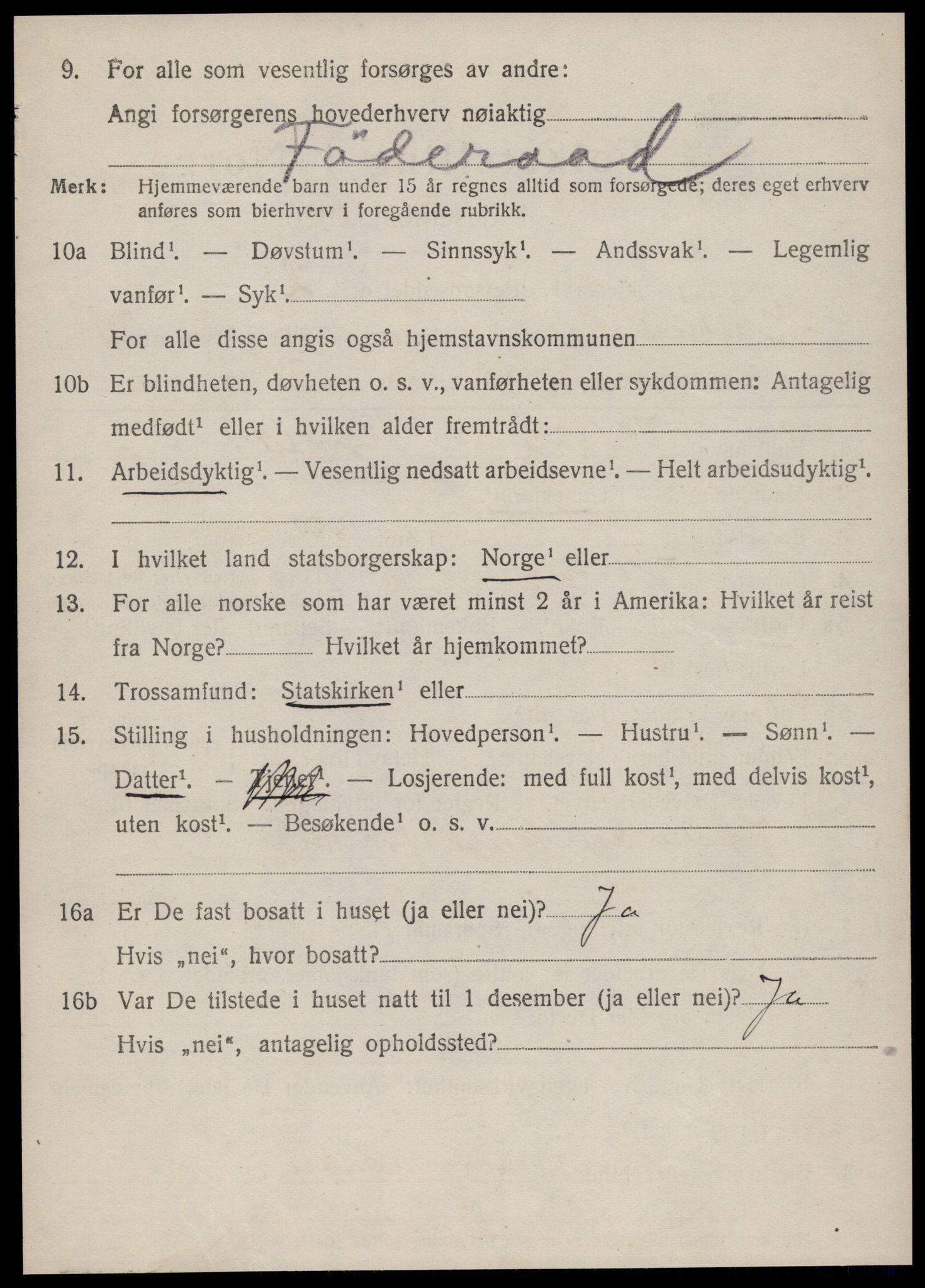 SAT, Folketelling 1920 for 1535 Vestnes herred, 1920, s. 1916