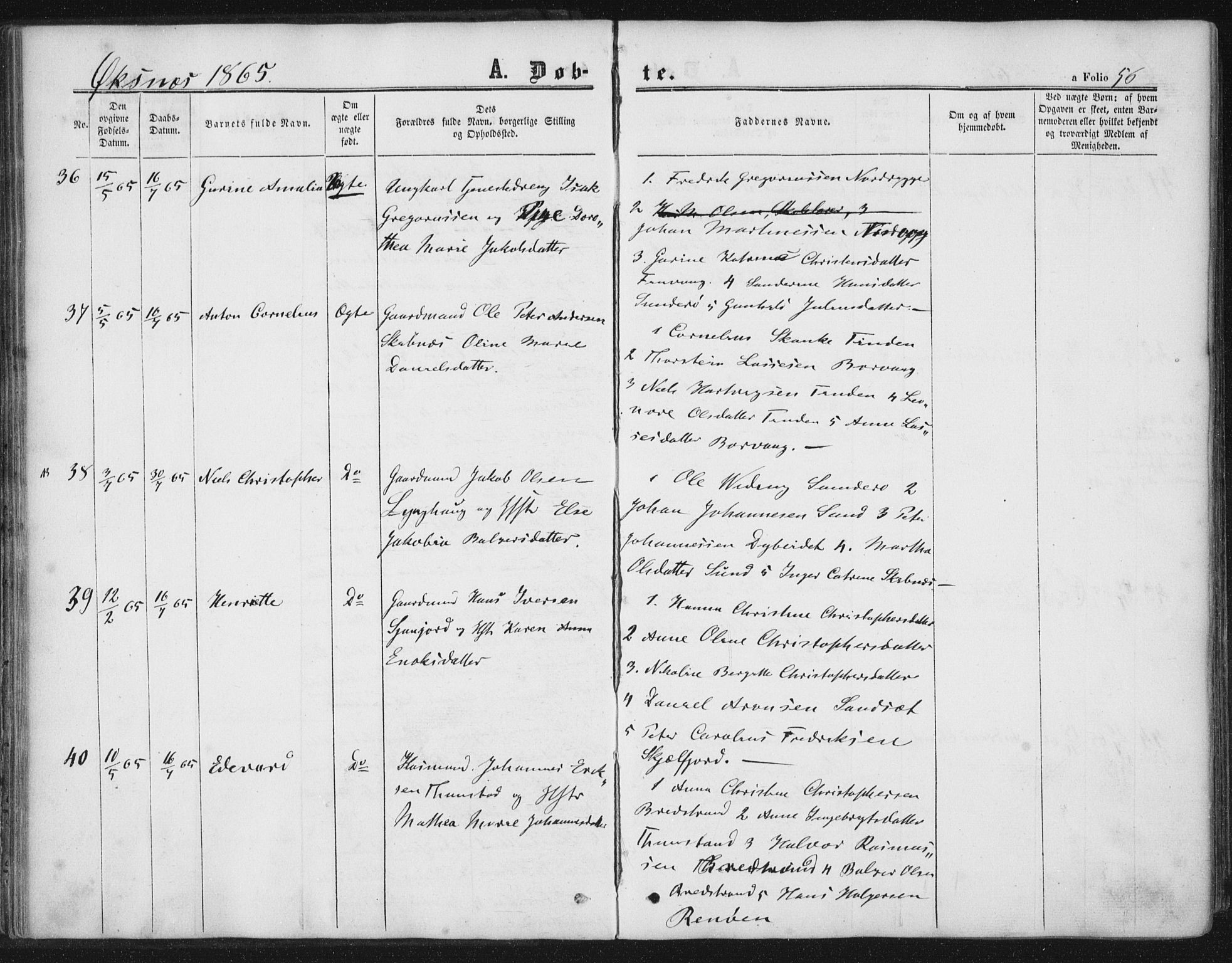 Ministerialprotokoller, klokkerbøker og fødselsregistre - Nordland, AV/SAT-A-1459/893/L1333: Ministerialbok nr. 893A06, 1858-1866, s. 56