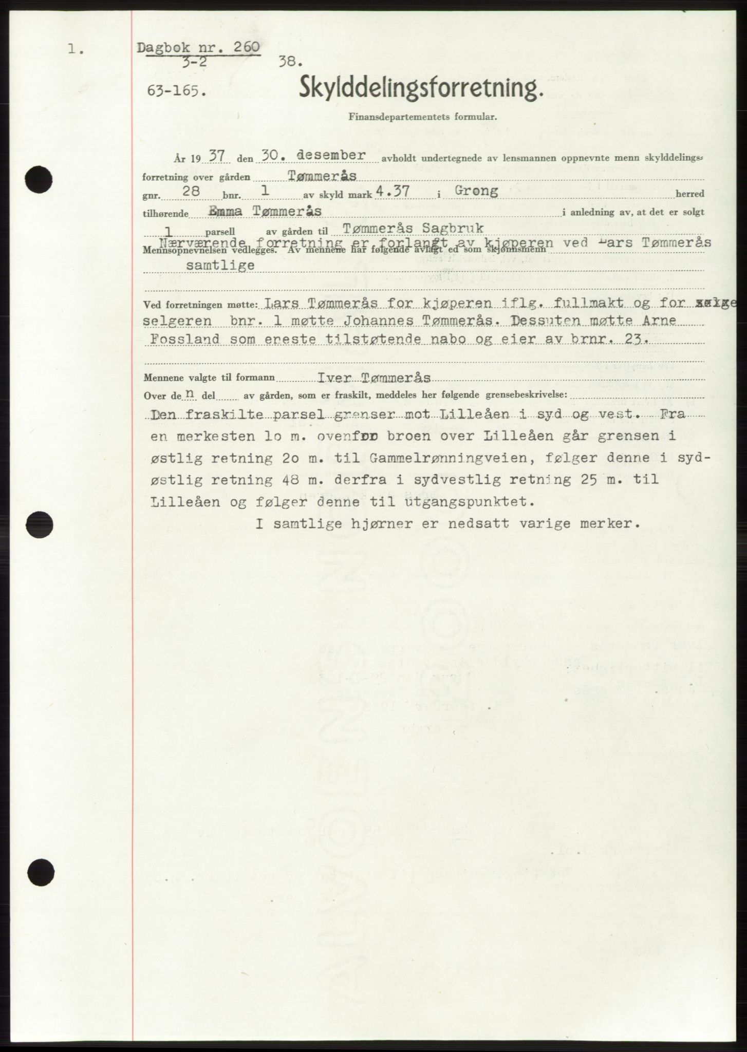 Namdal sorenskriveri, SAT/A-4133/1/2/2C: Pantebok nr. -, 1937-1939, Tingl.dato: 03.02.1938
