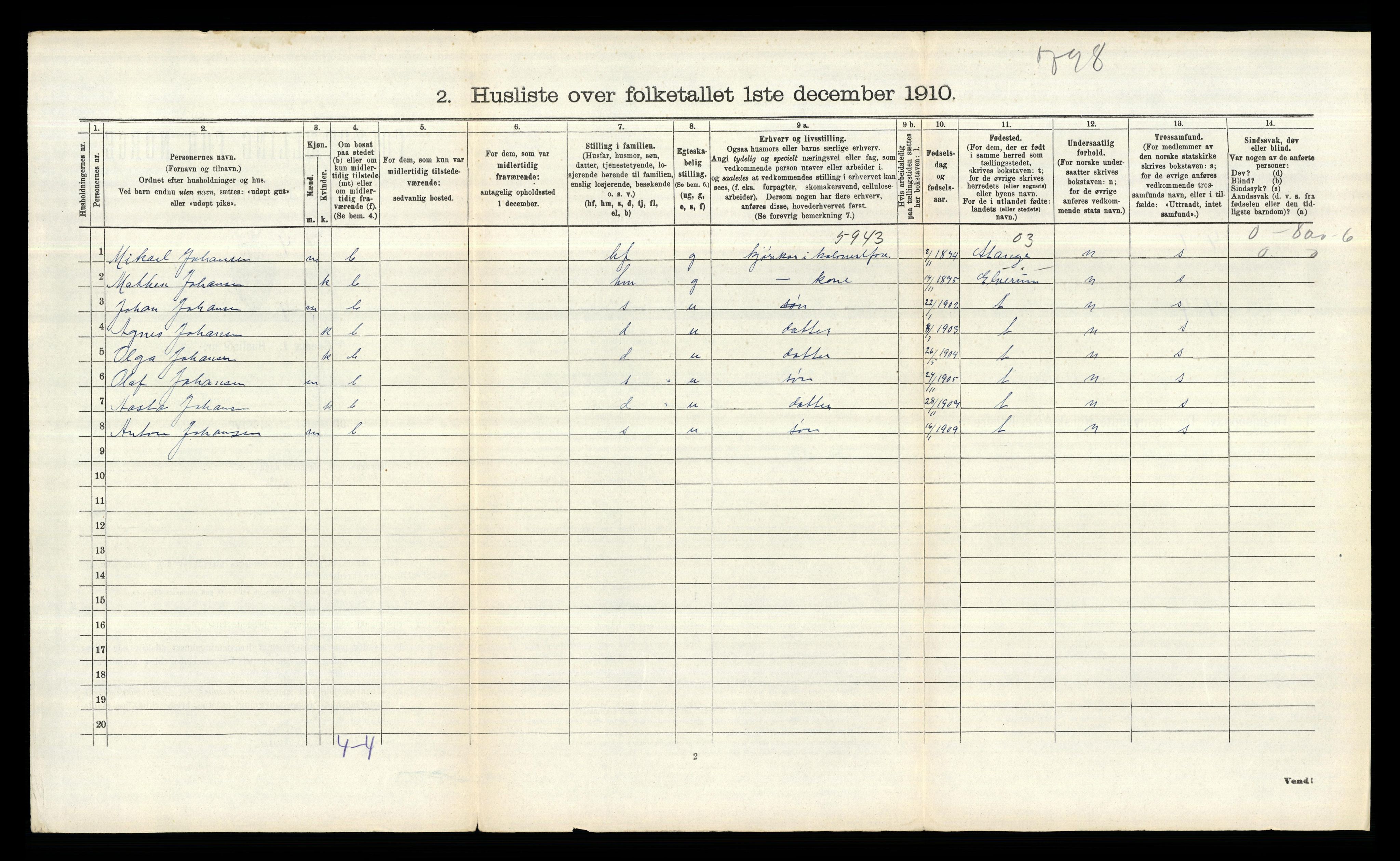 RA, Folketelling 1910 for 0219 Bærum herred, 1910, s. 2798