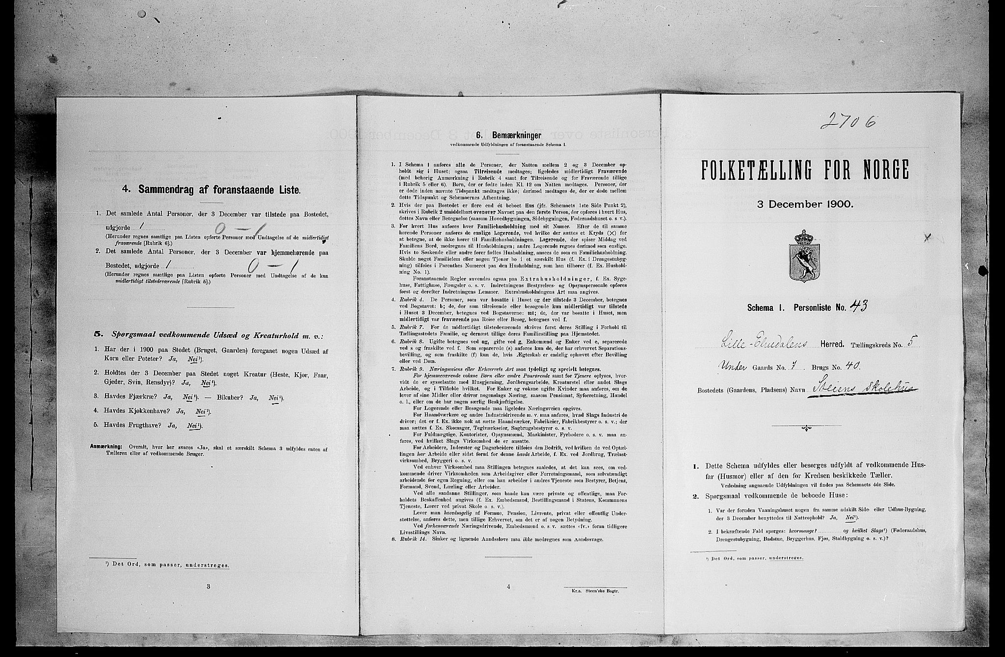 SAH, Folketelling 1900 for 0438 Lille Elvedalen herred, 1900, s. 445