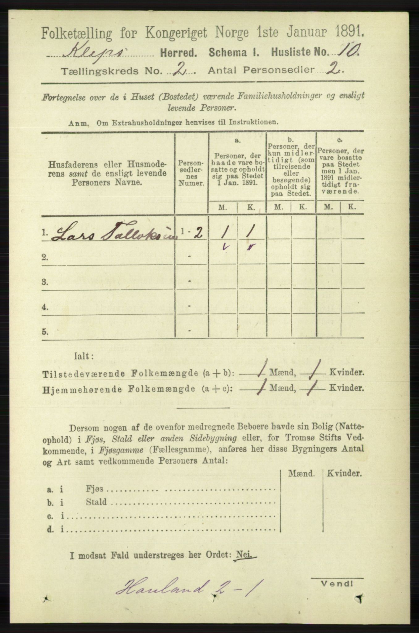 RA, Folketelling 1891 for 1120 Klepp herred, 1891, s. 318