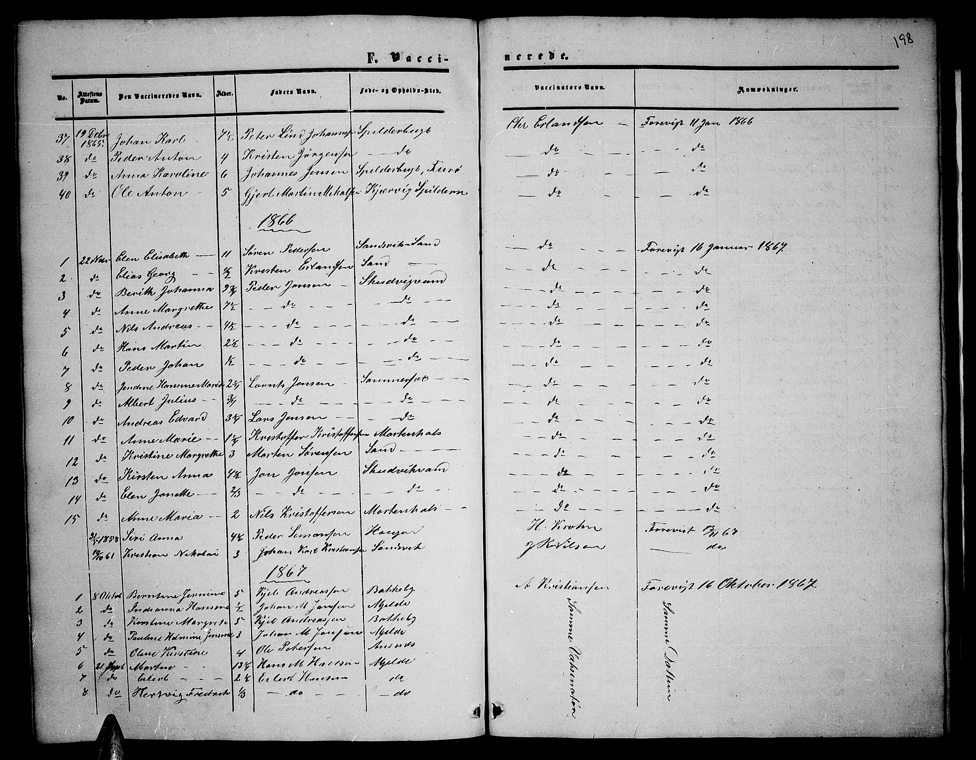 Balsfjord sokneprestembete, AV/SATØ-S-1303/G/Ga/L0001klokker: Klokkerbok nr. 1, 1856-1869, s. 198