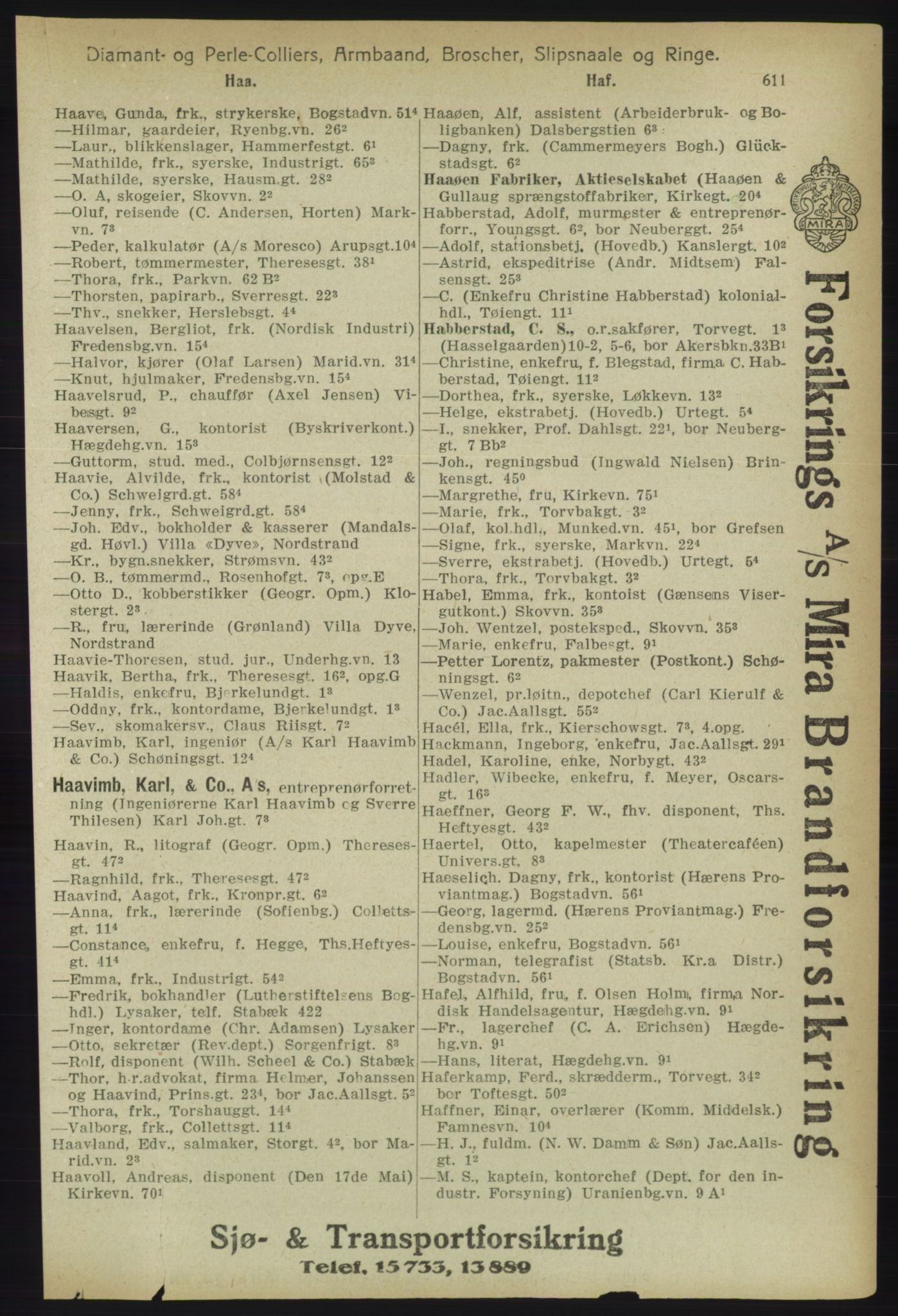 Kristiania/Oslo adressebok, PUBL/-, 1918, s. 636