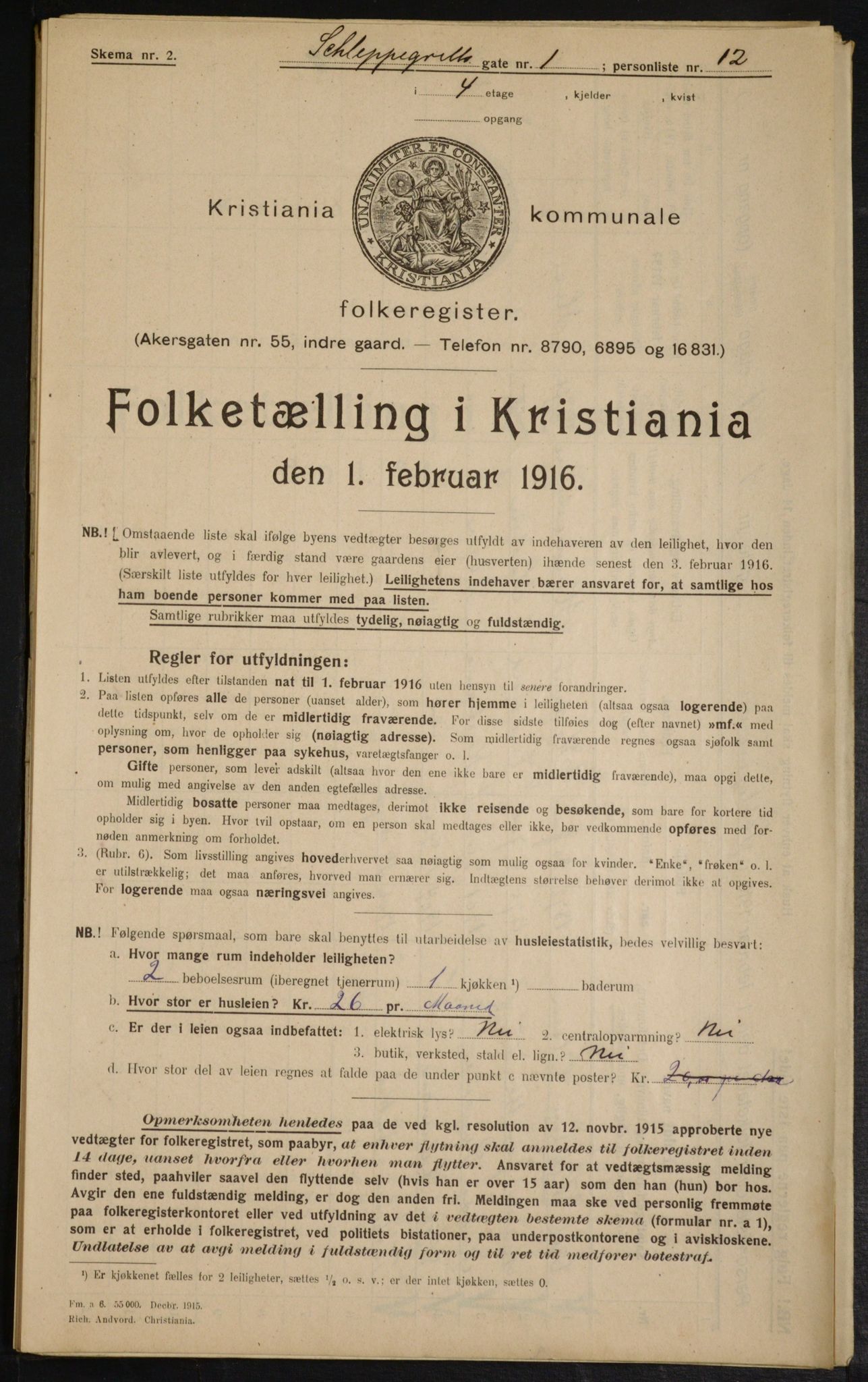 OBA, Kommunal folketelling 1.2.1916 for Kristiania, 1916, s. 91757