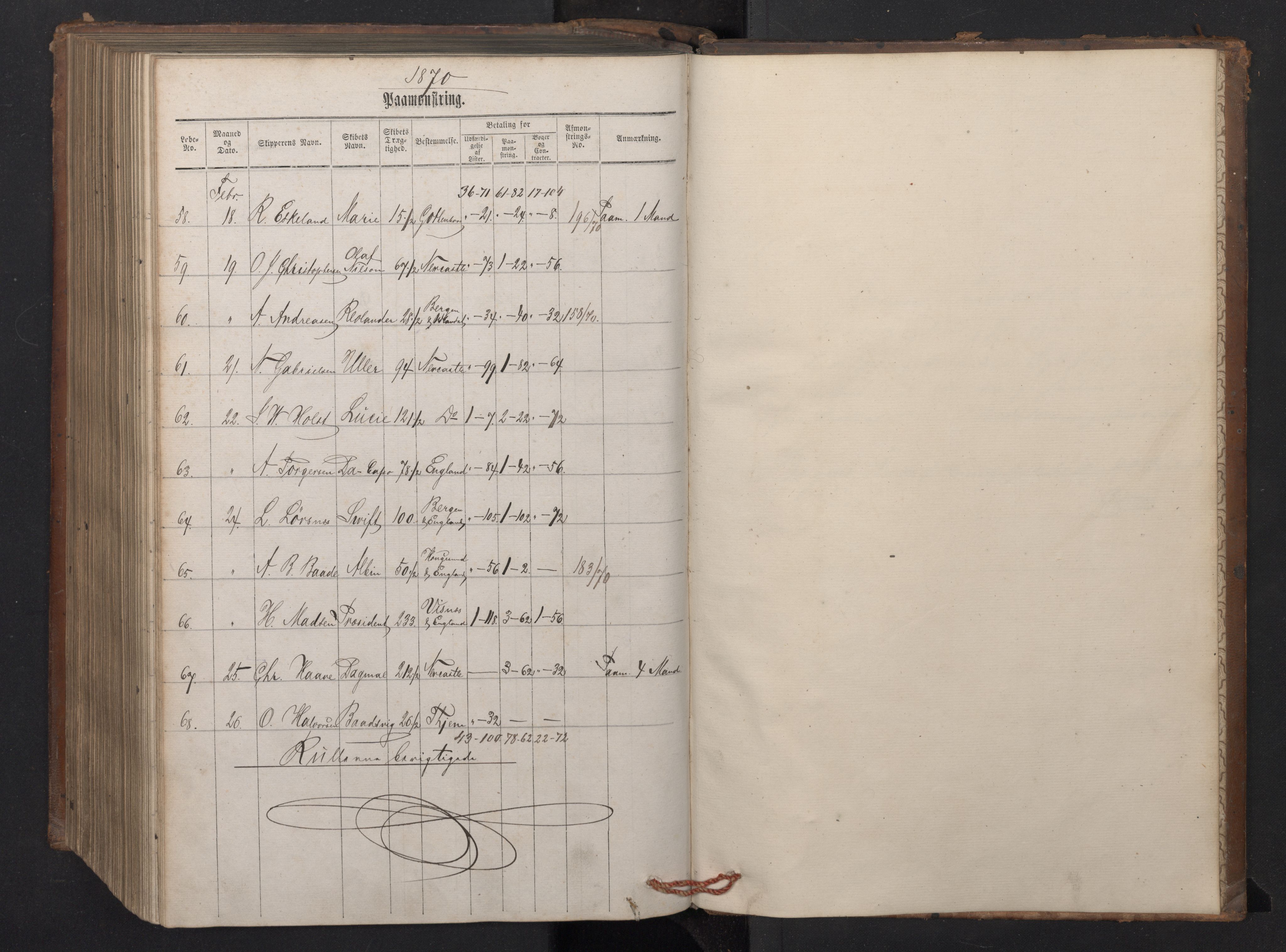 Stavanger sjømannskontor, AV/SAST-A-102006/G/Ga/L0001: Mønstringsjournal, 1863-1870, s. 344