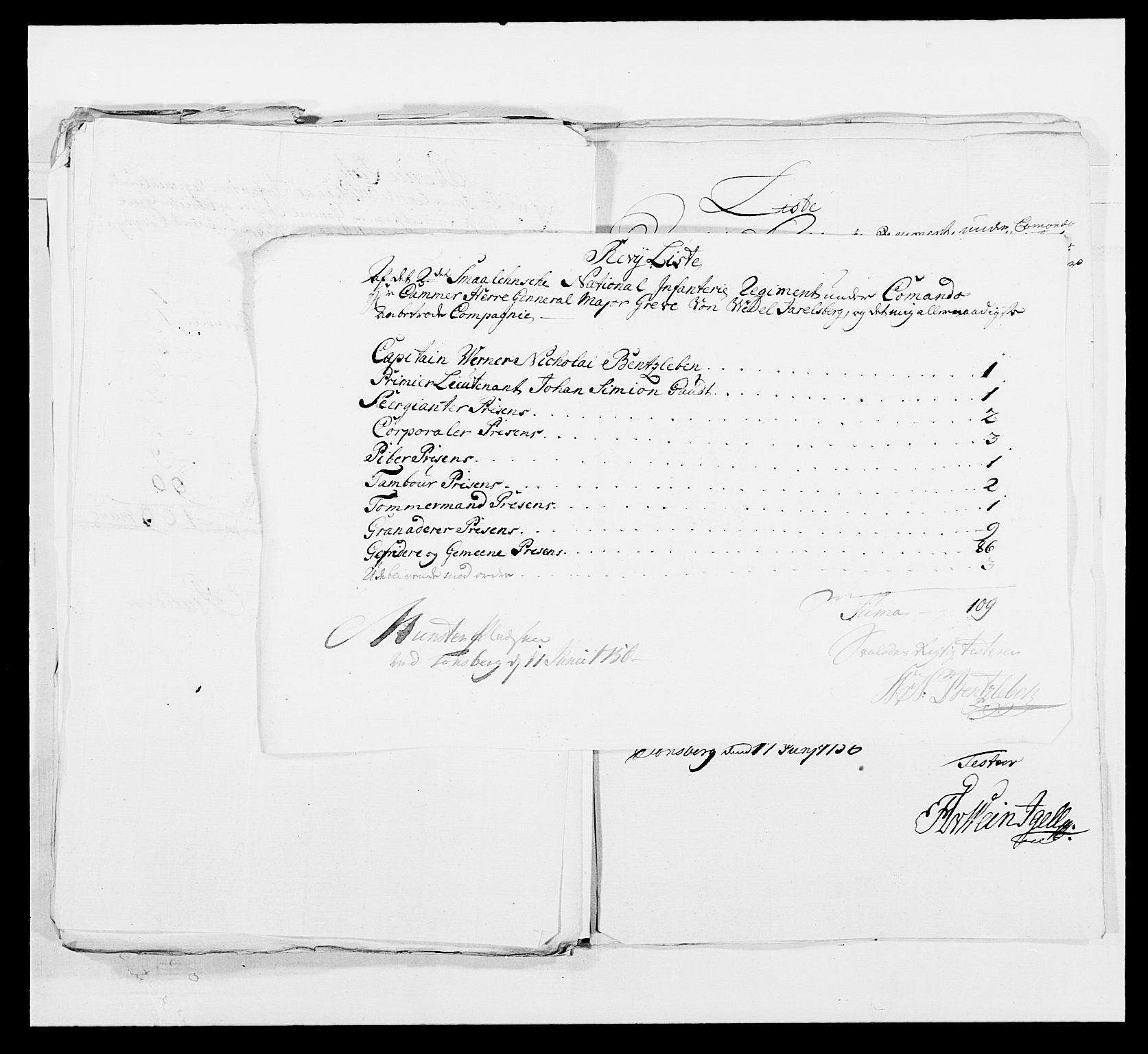 Kommanderende general (KG I) med Det norske krigsdirektorium, AV/RA-EA-5419/E/Ea/L0497: 2. Smålenske regiment, 1748-1765, s. 254