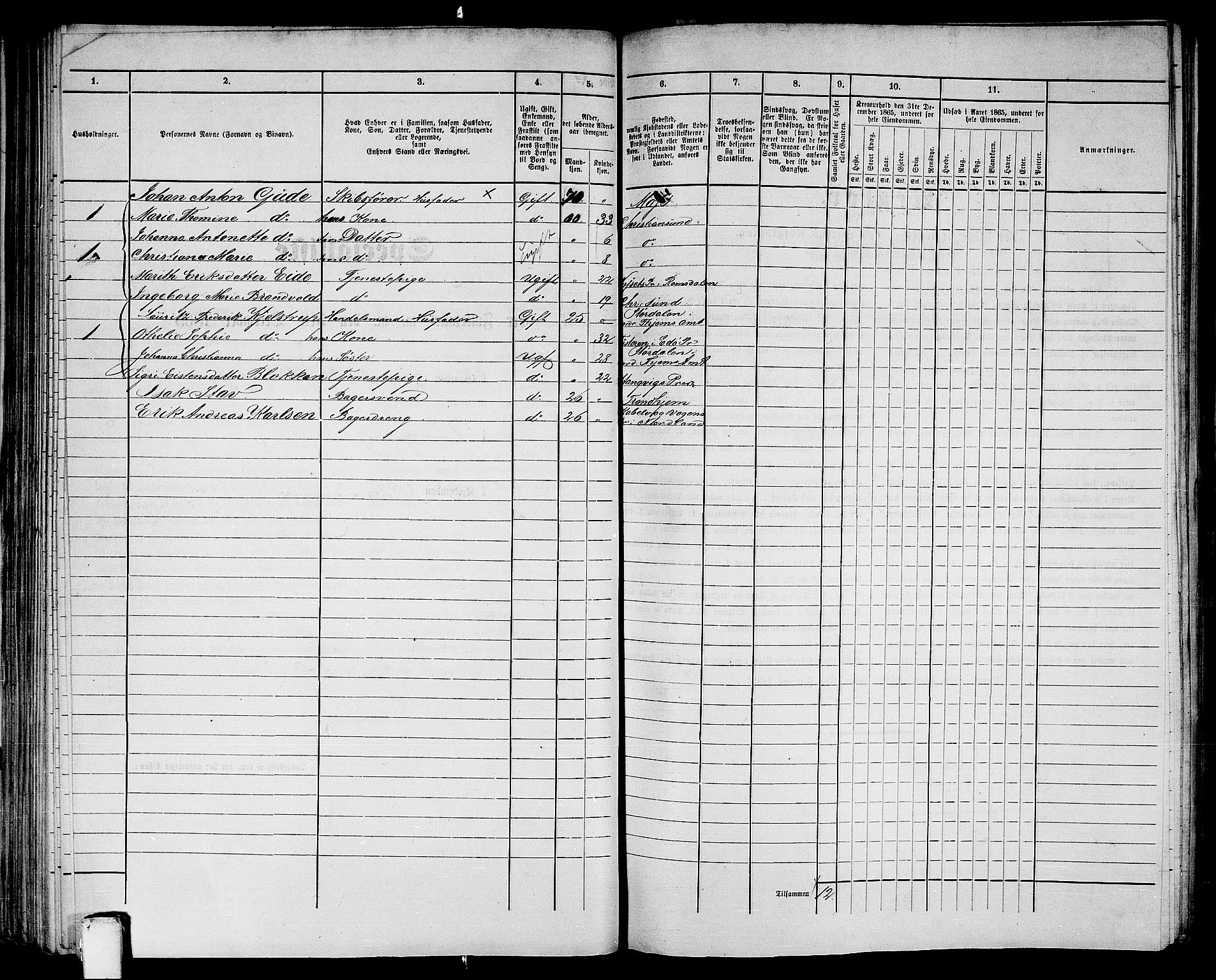 RA, Folketelling 1865 for 1503B Kristiansund prestegjeld, Kristiansund kjøpstad, 1865, s. 97