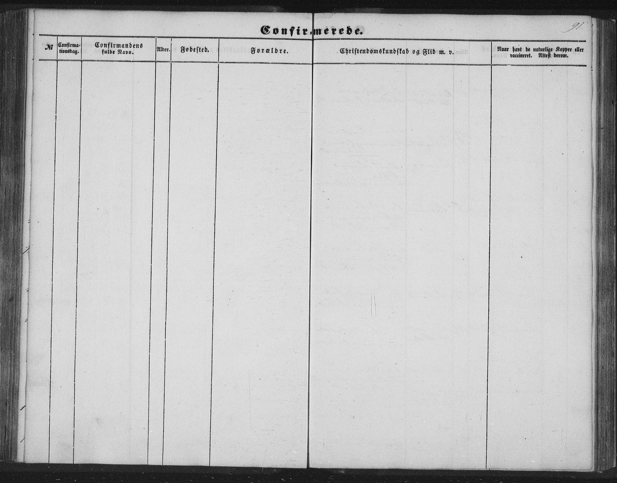 Alversund Sokneprestembete, AV/SAB-A-73901/H/Ha/Hab: Klokkerbok nr. C 1, 1851-1866, s. 91