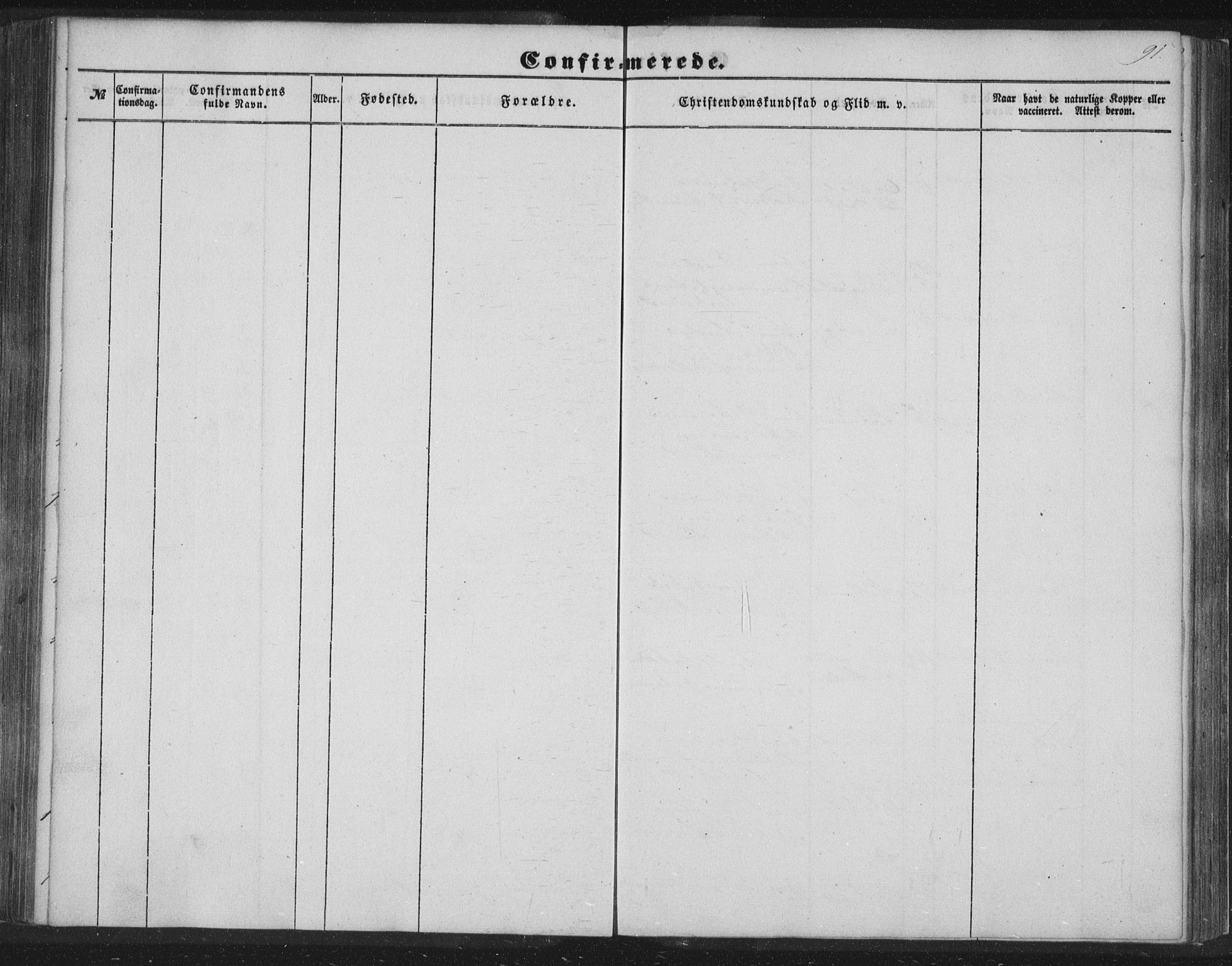 Alversund Sokneprestembete, SAB/A-73901/H/Ha/Hab: Klokkerbok nr. C 1, 1851-1866, s. 91