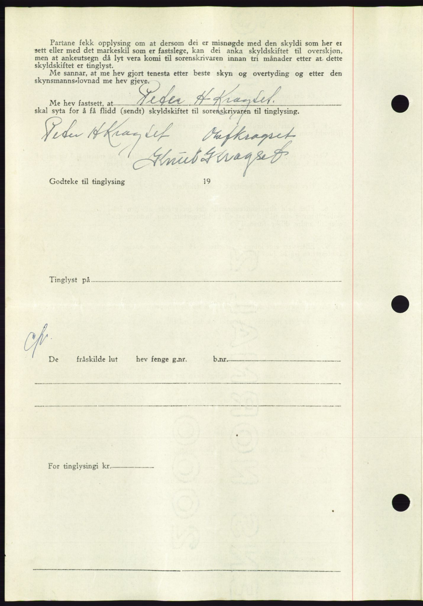 Søre Sunnmøre sorenskriveri, AV/SAT-A-4122/1/2/2C/L0084: Pantebok nr. 10A, 1949-1949, Dagboknr: 1237/1949