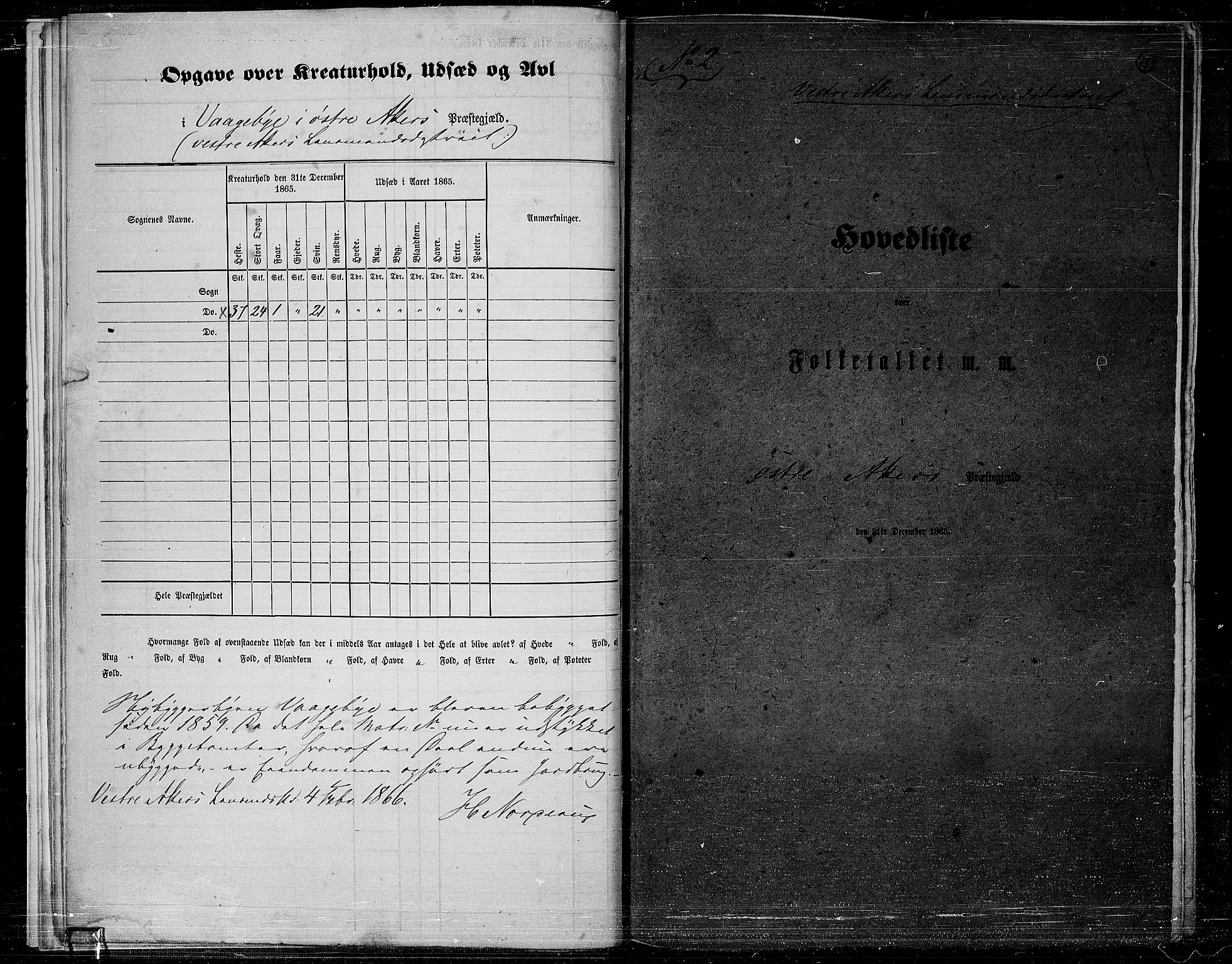 RA, Folketelling 1865 for 0218bP Østre Aker prestegjeld, 1865, s. 12