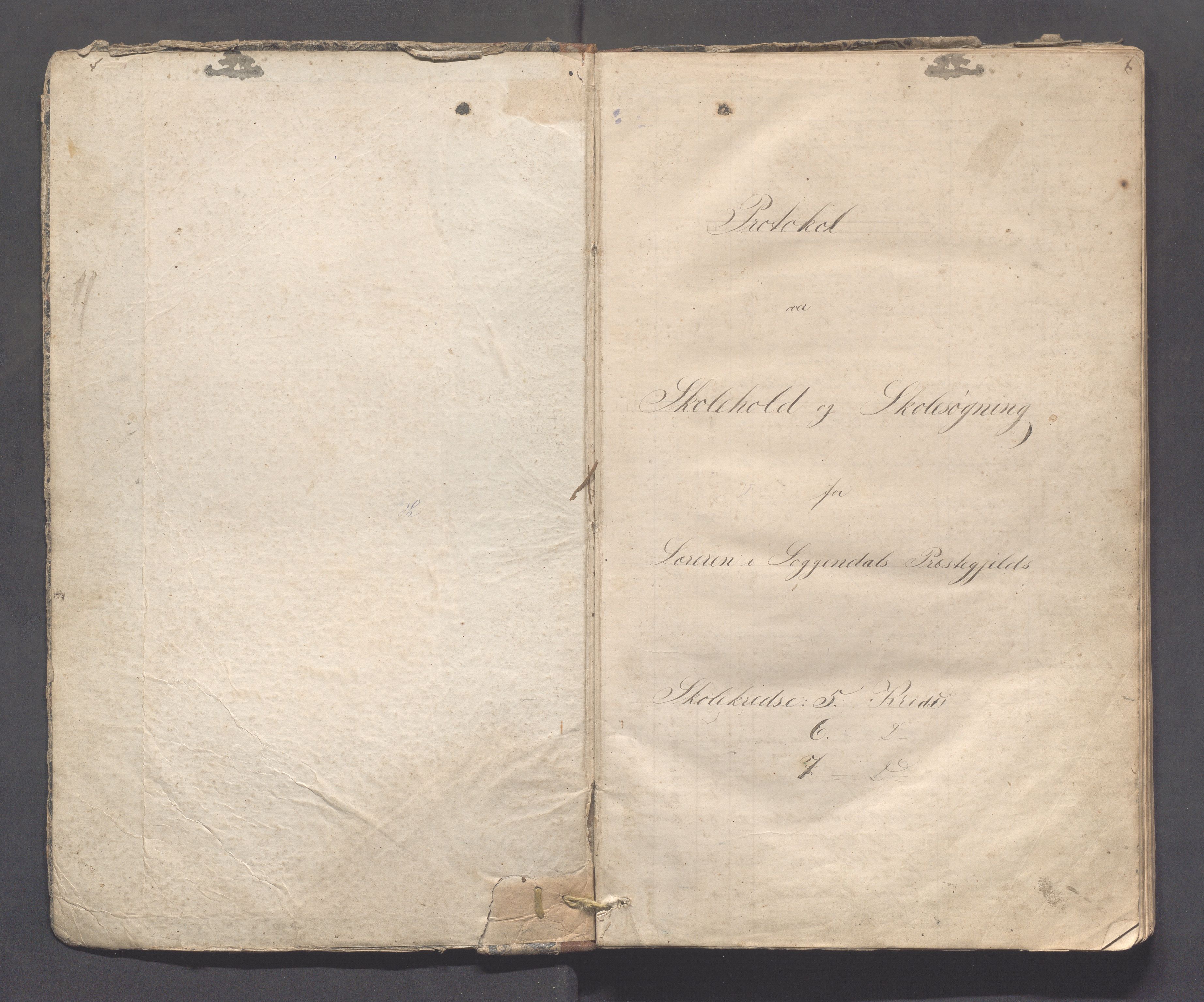 Sokndal kommune- Skolestyret/Skolekontoret, IKAR/K-101142/H/L0008: Skoleprotokoll - Evjebygdens omgangsskoledistrikt, 1857-1875, s. 1