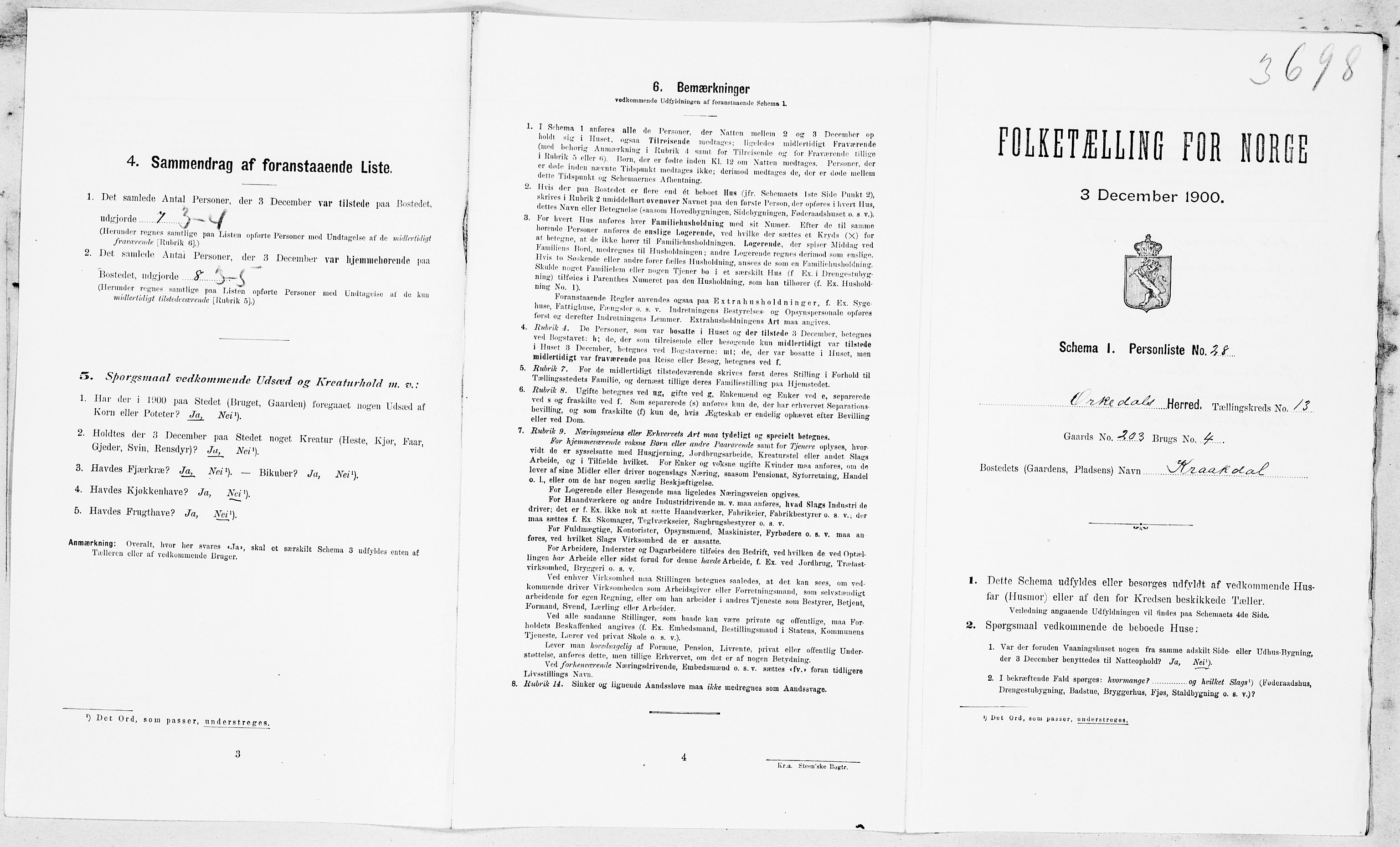 SAT, Folketelling 1900 for 1638 Orkdal herred, 1900, s. 1832