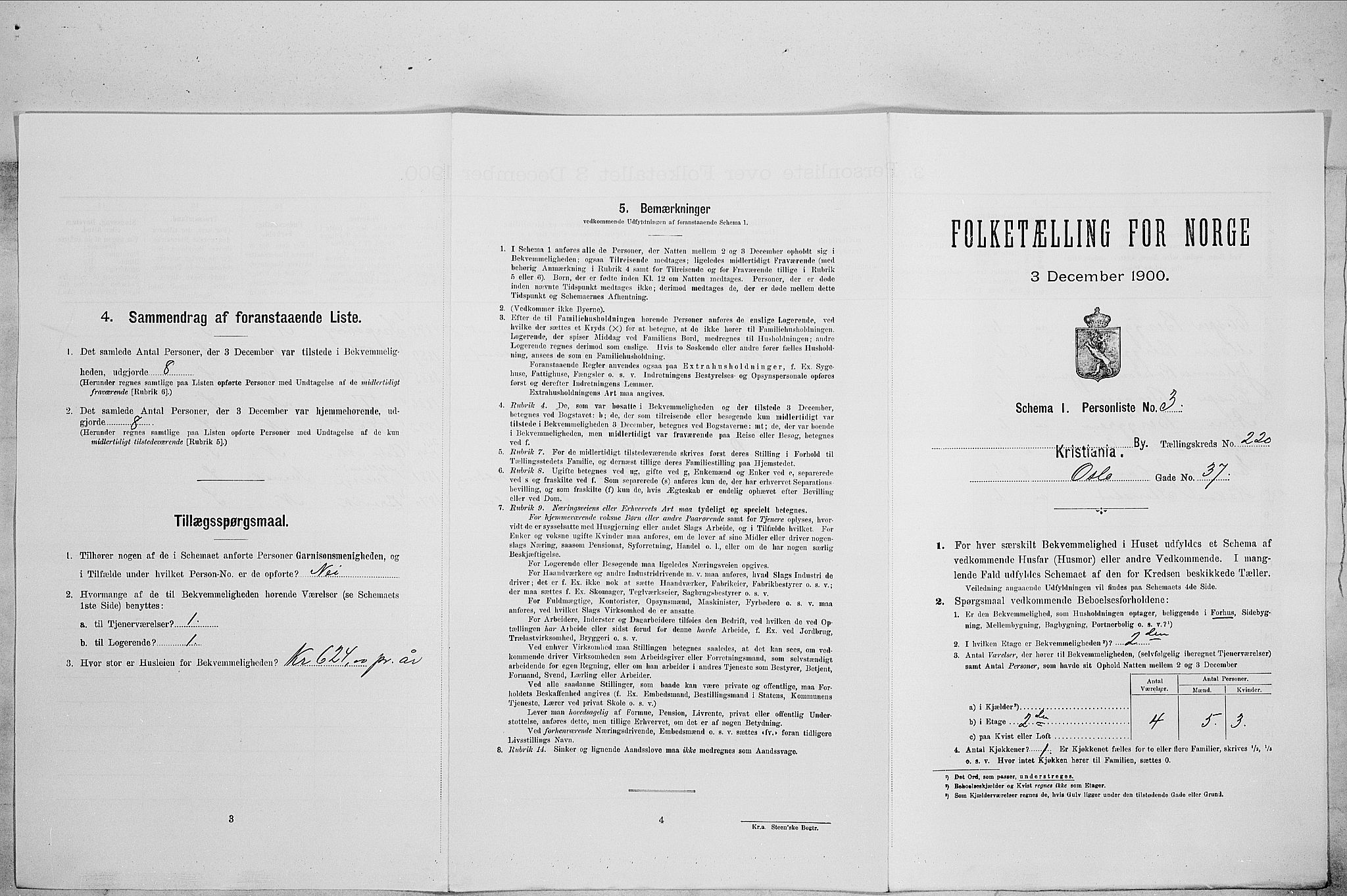 SAO, Folketelling 1900 for 0301 Kristiania kjøpstad, 1900, s. 69696