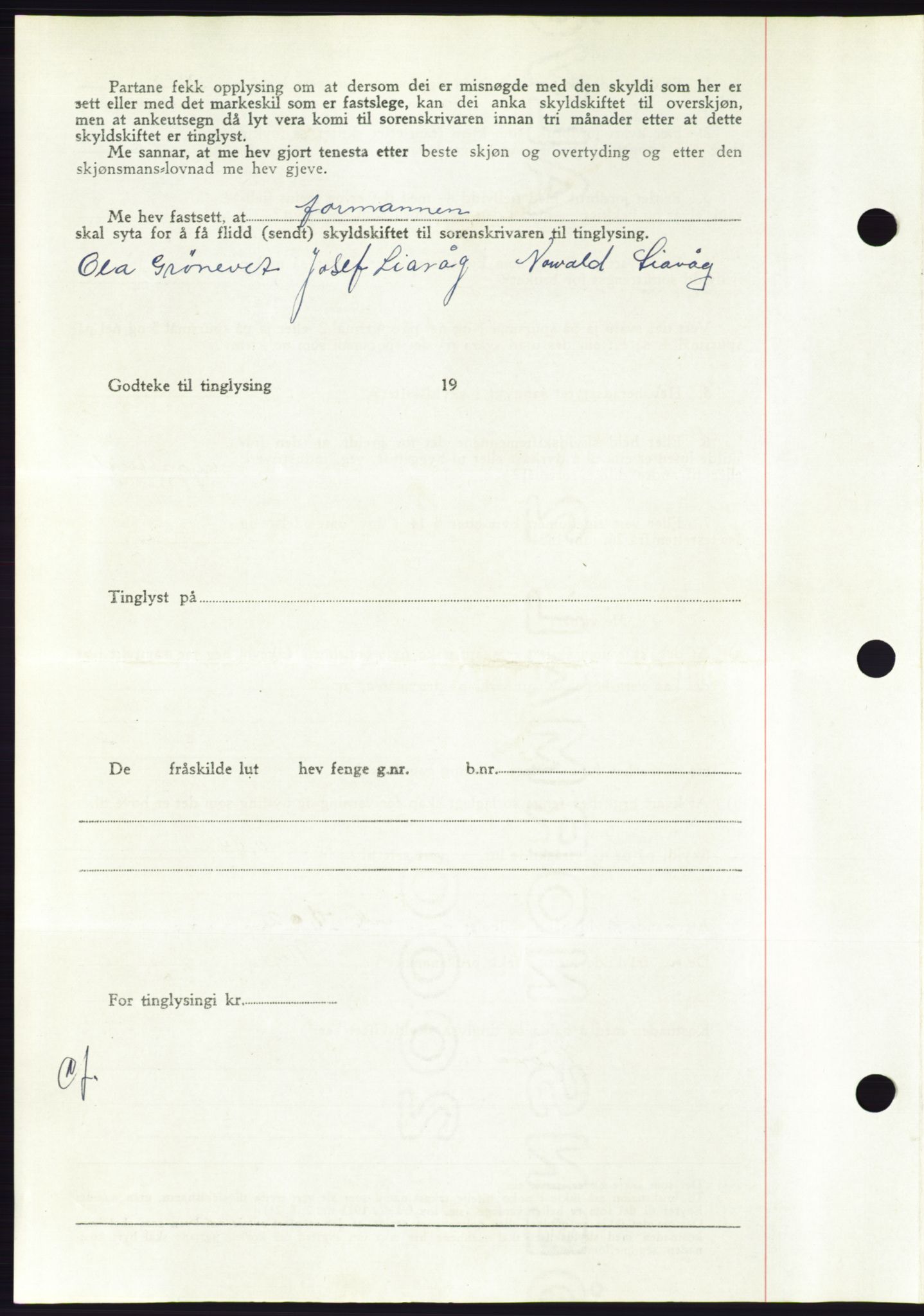 Søre Sunnmøre sorenskriveri, AV/SAT-A-4122/1/2/2C/L0085: Pantebok nr. 11A, 1949-1949, Dagboknr: 1347/1949