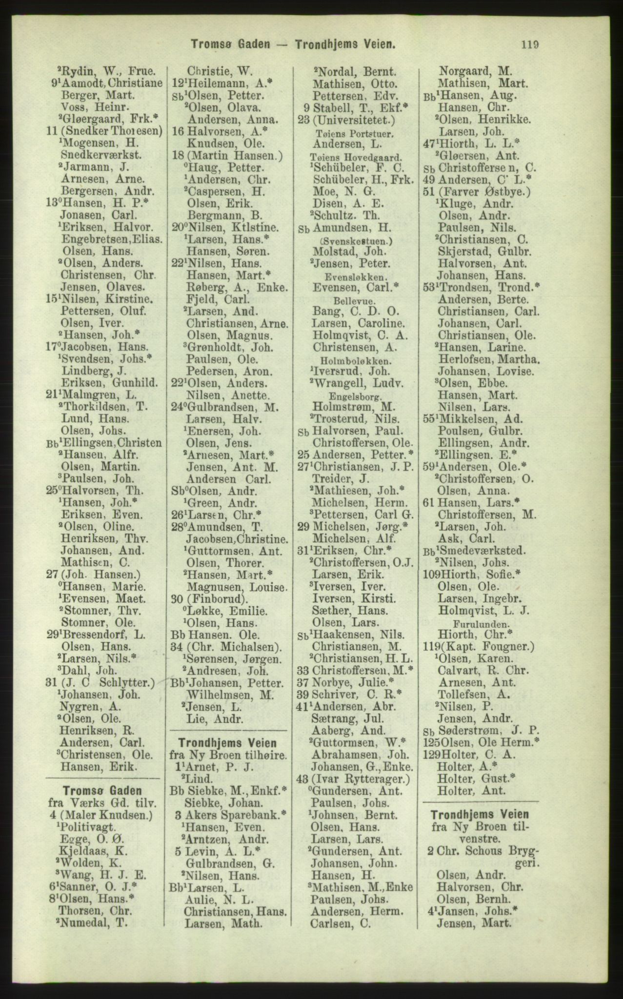 Kristiania/Oslo adressebok, PUBL/-, 1884, s. 119