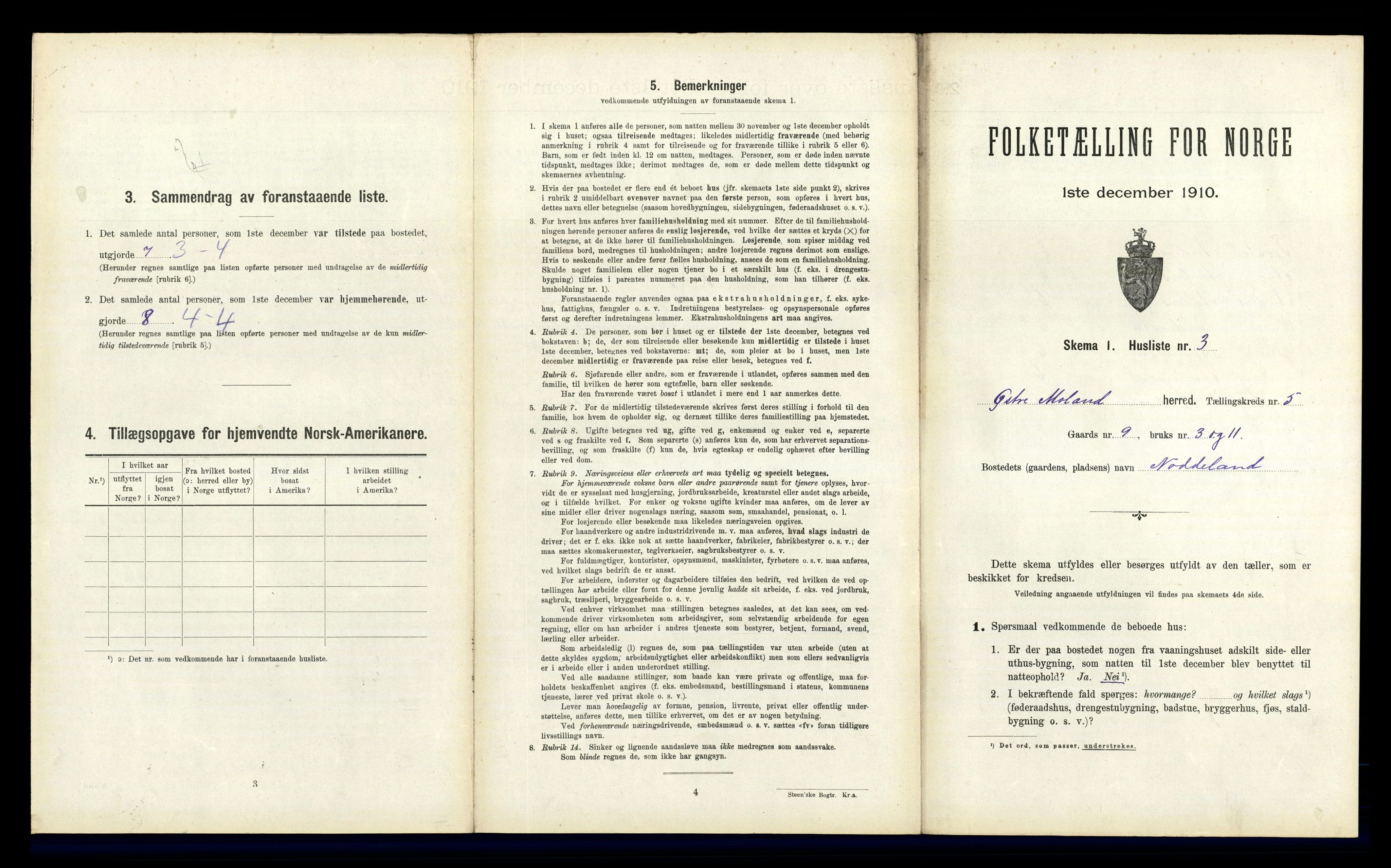 RA, Folketelling 1910 for 0918 Austre Moland herred, 1910, s. 476