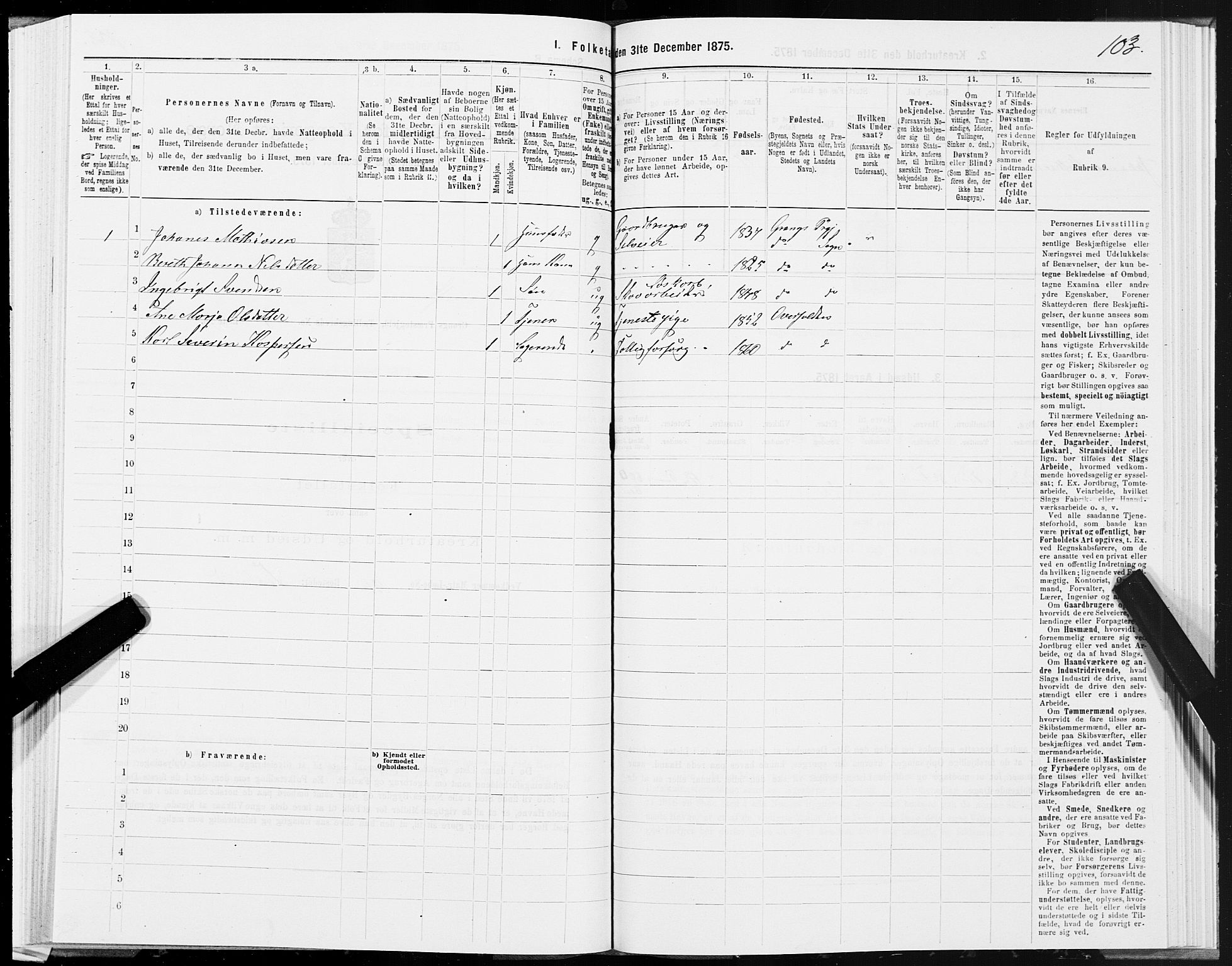 SAT, Folketelling 1875 for 1742P Grong prestegjeld, 1875, s. 2103